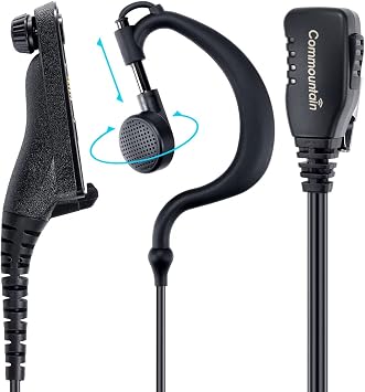 commountain APX-6000 XPR-7550e Earpiece with Mic Compatible for Motorola Radios APX-8000 7000 4000 XPR-7350e 7580e 7380e 7550 7350 APX6000 APX7000 APX8000 XPR7550 XPR7550e, Earhook Headset