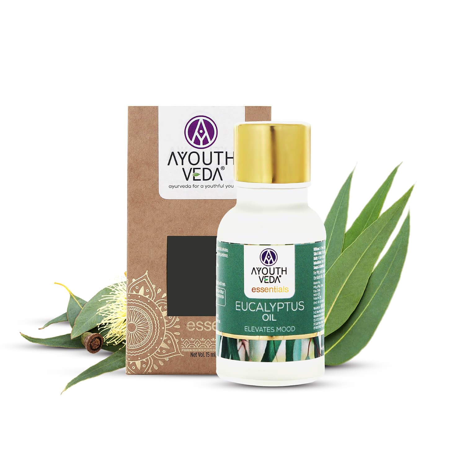 Ayouthveda Eucalyptus (Nilgiri) Essential Oil for Skin & Hair | Aromatherapy Kit for Stress Relief & Relaxation | 100% Pure & Natural Therapeutic Grade |Can Be Used as Air purifier (Pack Of 1; 15ml)
