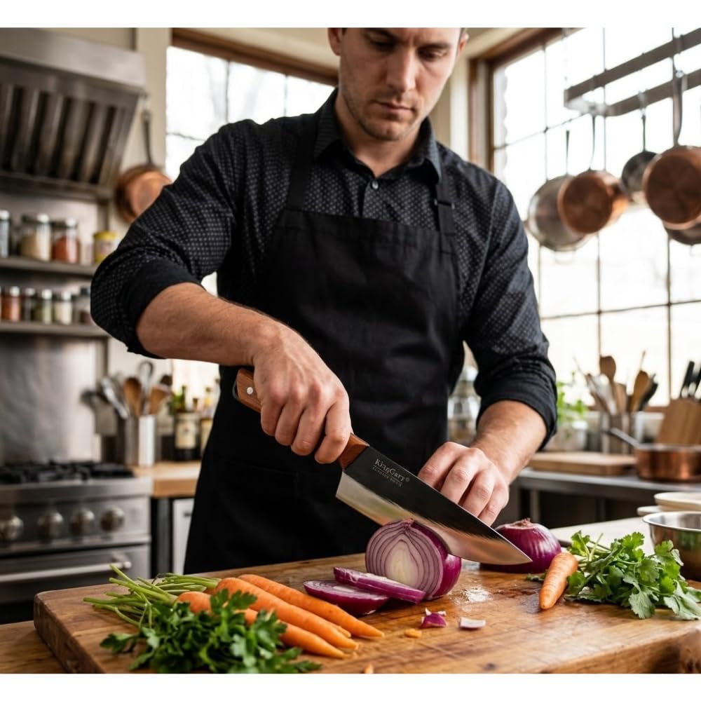 KASHTGO 8 Inch Chef Knife - Stainless Steel -4 KASHTGO 8 Inch Chef Knife - Stainless Steel -4