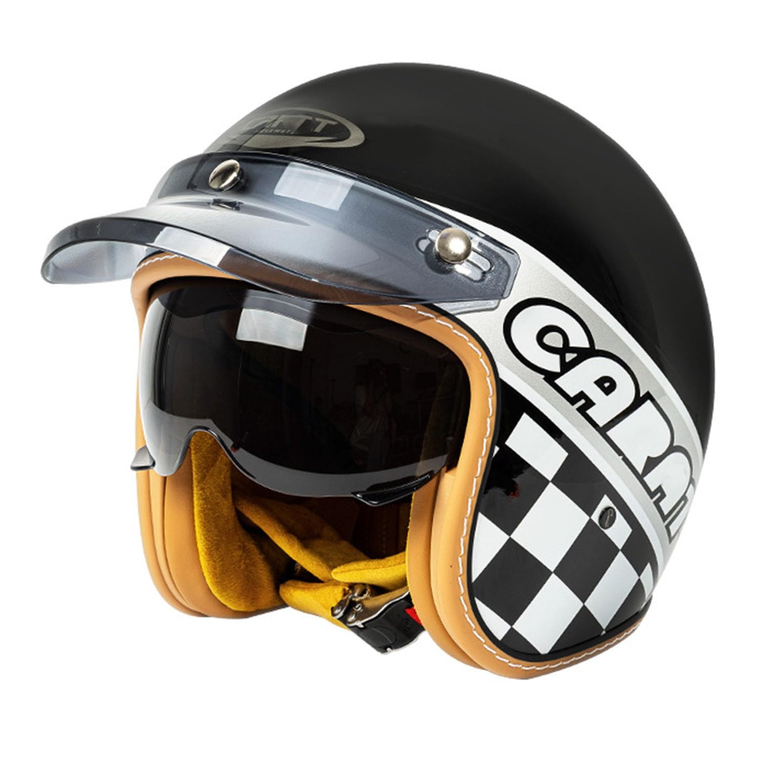 Casque de moto ouvert avec visière intégrée protection visage rétro