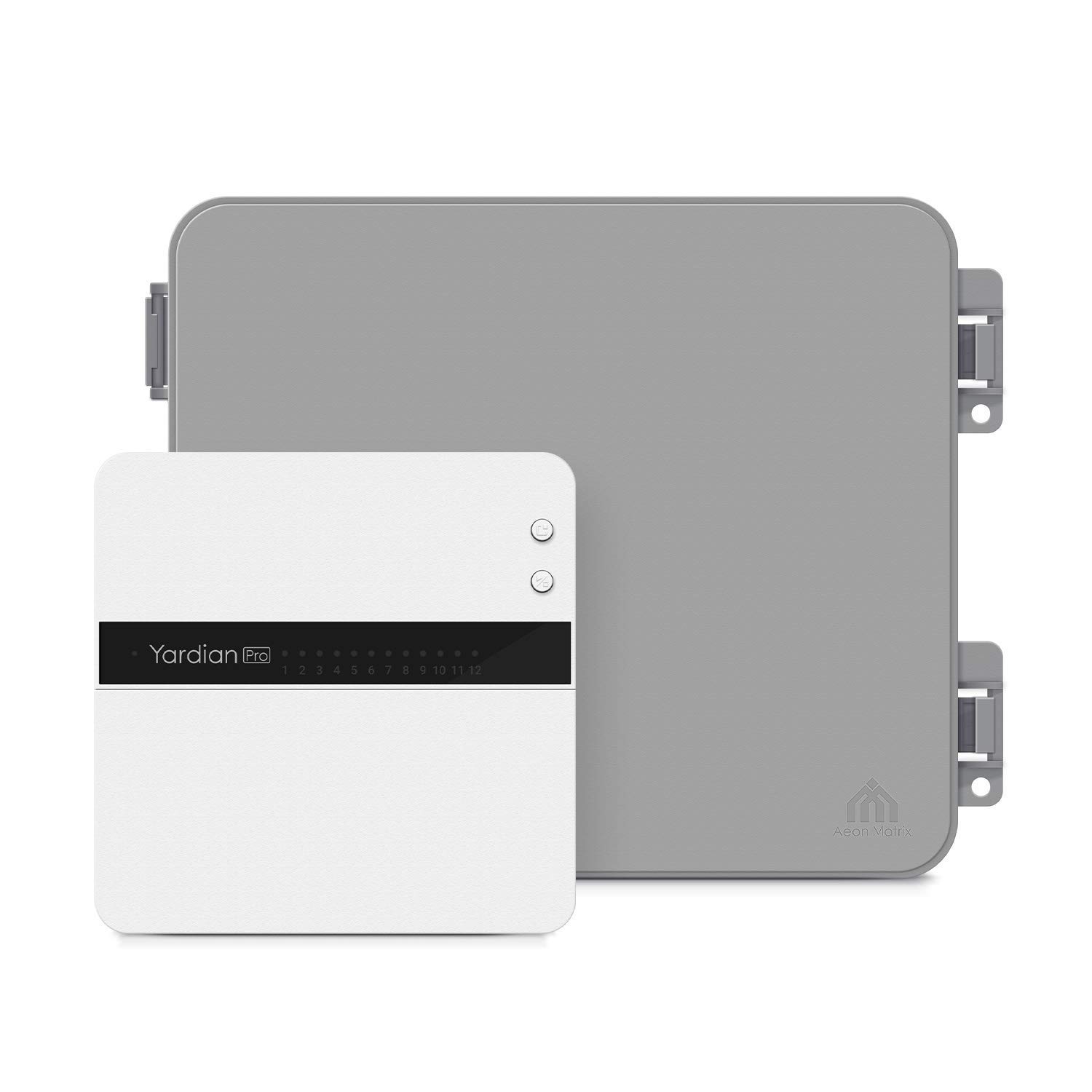 Yardian Pro 12 Zone Smart Sprinkler Controller with IP56 UV-Resistant Weatherproof Outdoor Enclosure - Control Buttons, HomeKit, Alexa, Google Assistant, Enhanced Wi-Fi, RJ45