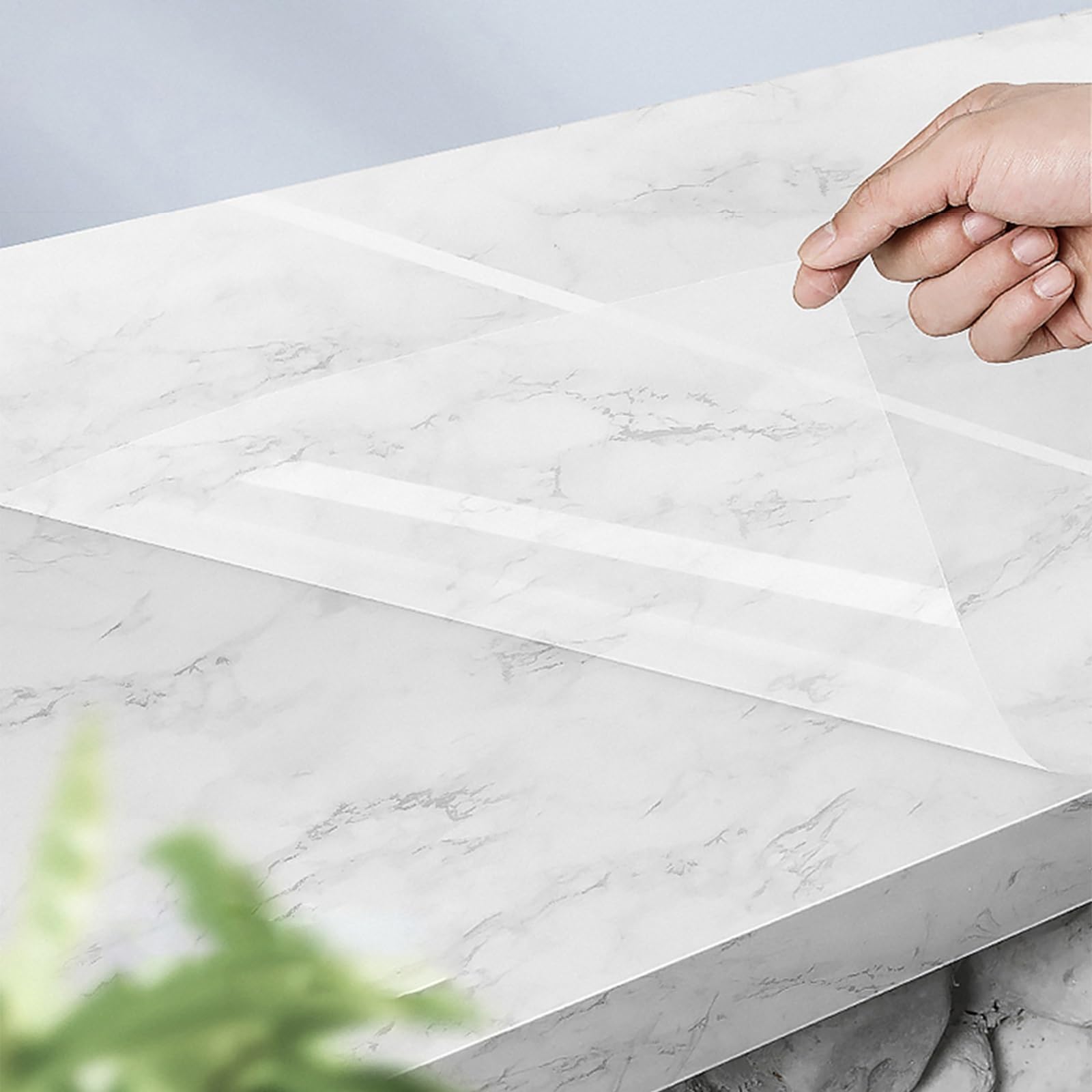 Papel Adhesivo Transparente para Muebles Película Protectora Para Encimera, Protector De Cubierta De Mesa Adhesivo De Plástico Transparente/película Protectora De Superficie Para Encimera Para Oficina