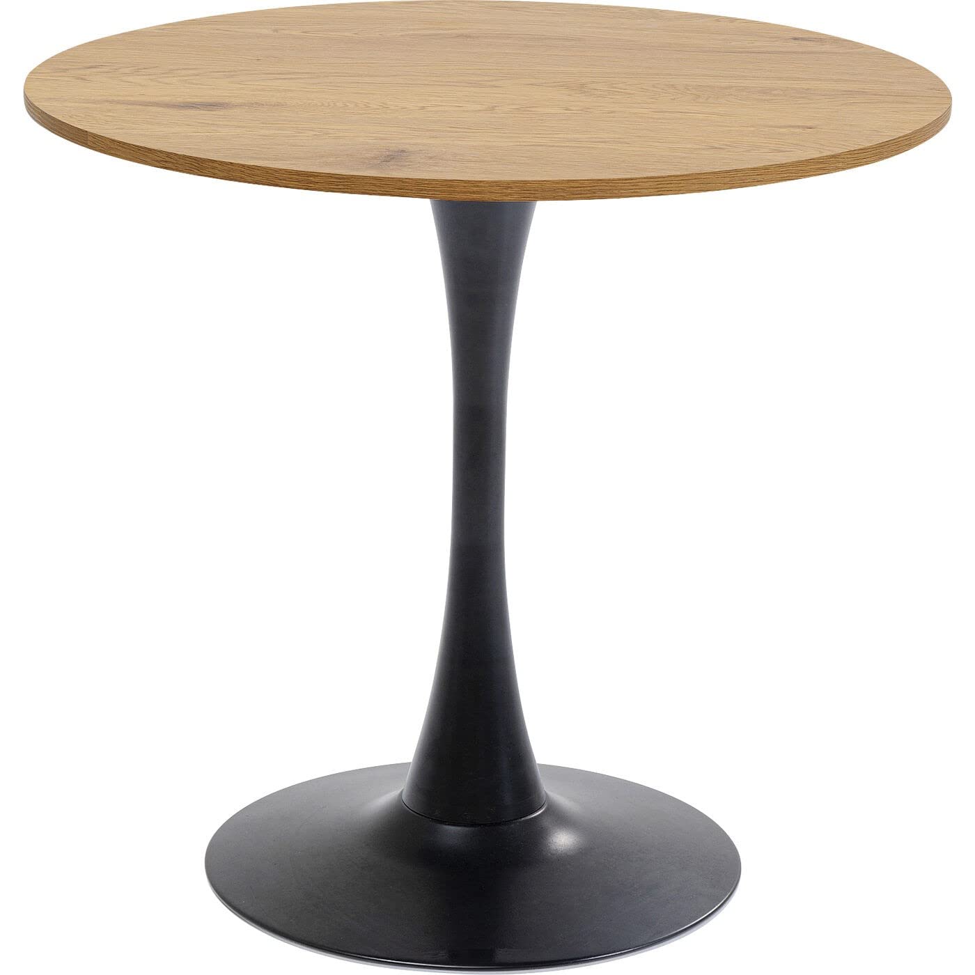 Kare Schickeria Table Design en chêne Noir 80 cm de diamètre pour 4 Personnes Table de Salle à Manger Ronde Moderne Meuble de Salon en Bois de chêne 74 x 80 x 80 cm (H x l x P)