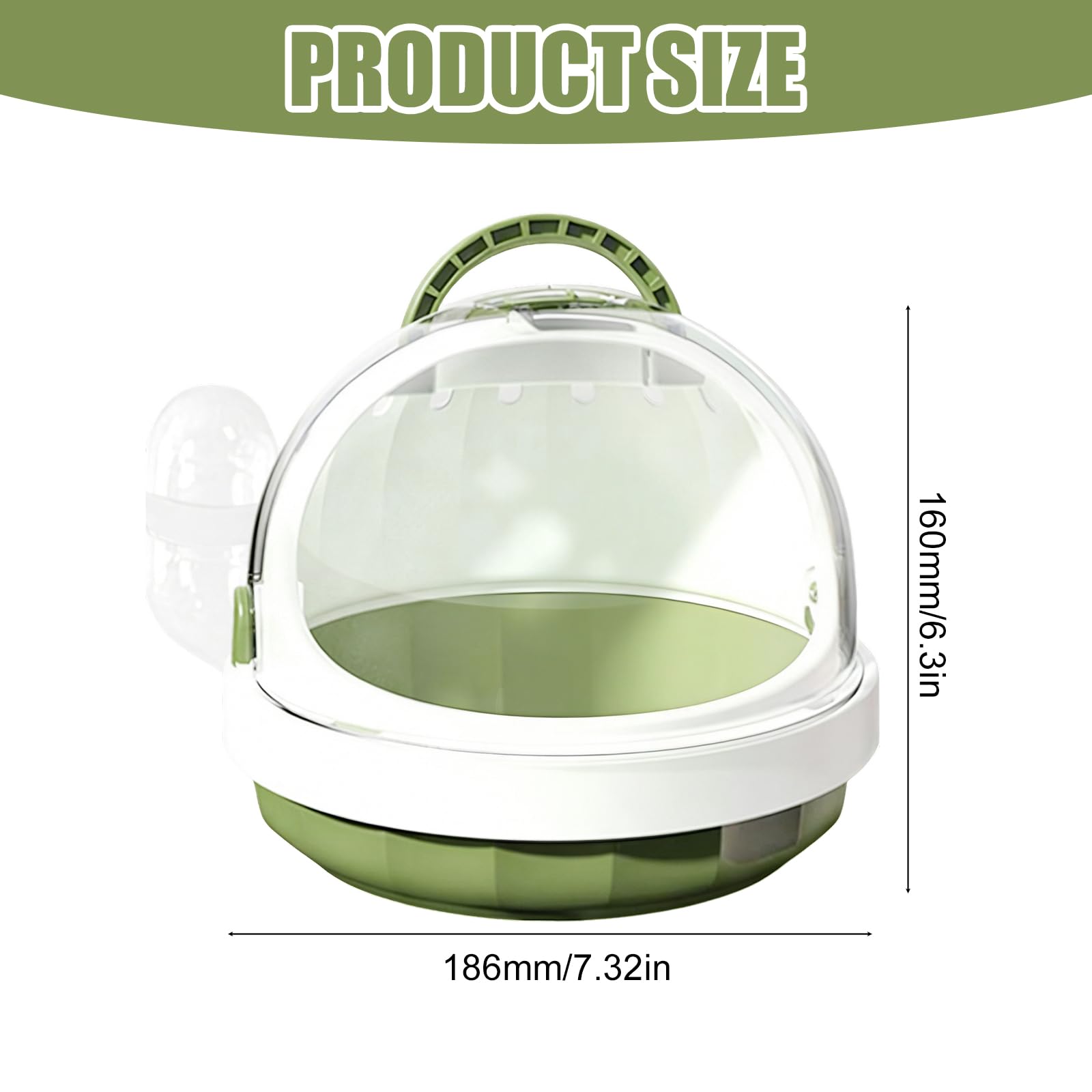 Cage de transport portable pour hamster avec bouteille d'eau, 18,6 x 18,6 x 16 cm, avec fentes d'aération, pour gerbilles, souris, hamsters nains