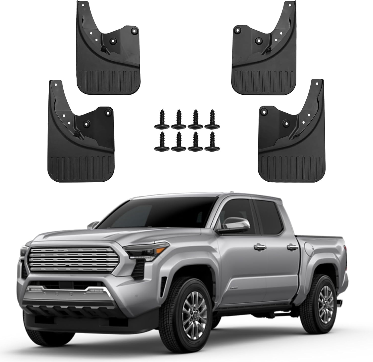 Mud Flaps for Toyota Tacoma 2024 2025 Accessories Front & Rear Mudguards Splash Guards All Weather Heavy Duty Fender Protection (4pcs)