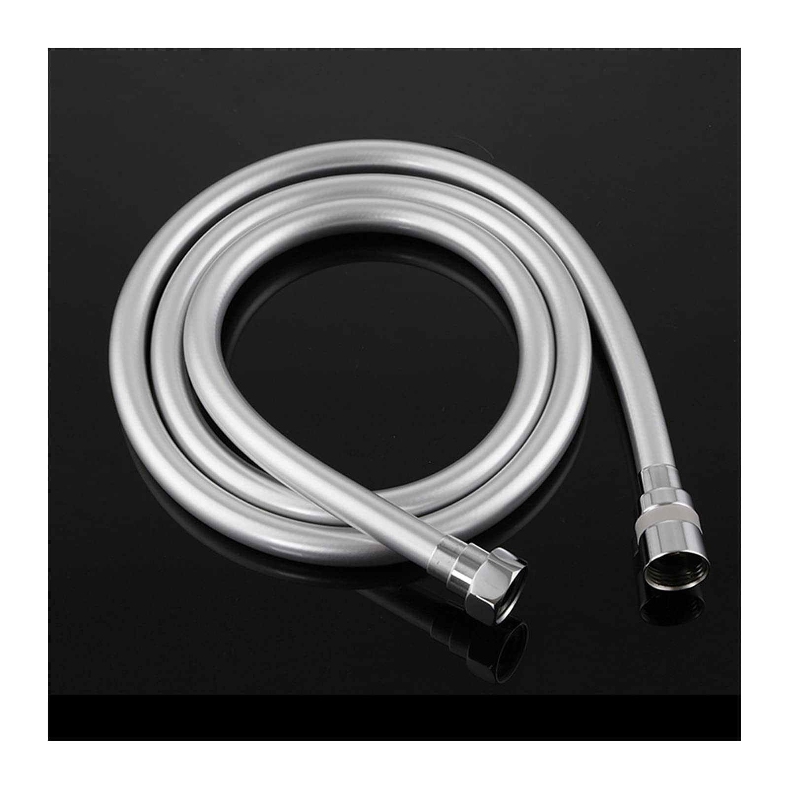 węże prysznicowe, wąż wymienny, 1.2M 1.5M 2M PVC wysokociśnieniowy srebrny PVC gładki wąż prysznicowy do wanny ręczna głowica prysznicowa elastyczny wąż G1/2 uniwersalny interfejs (kolor: srebrny wąż,