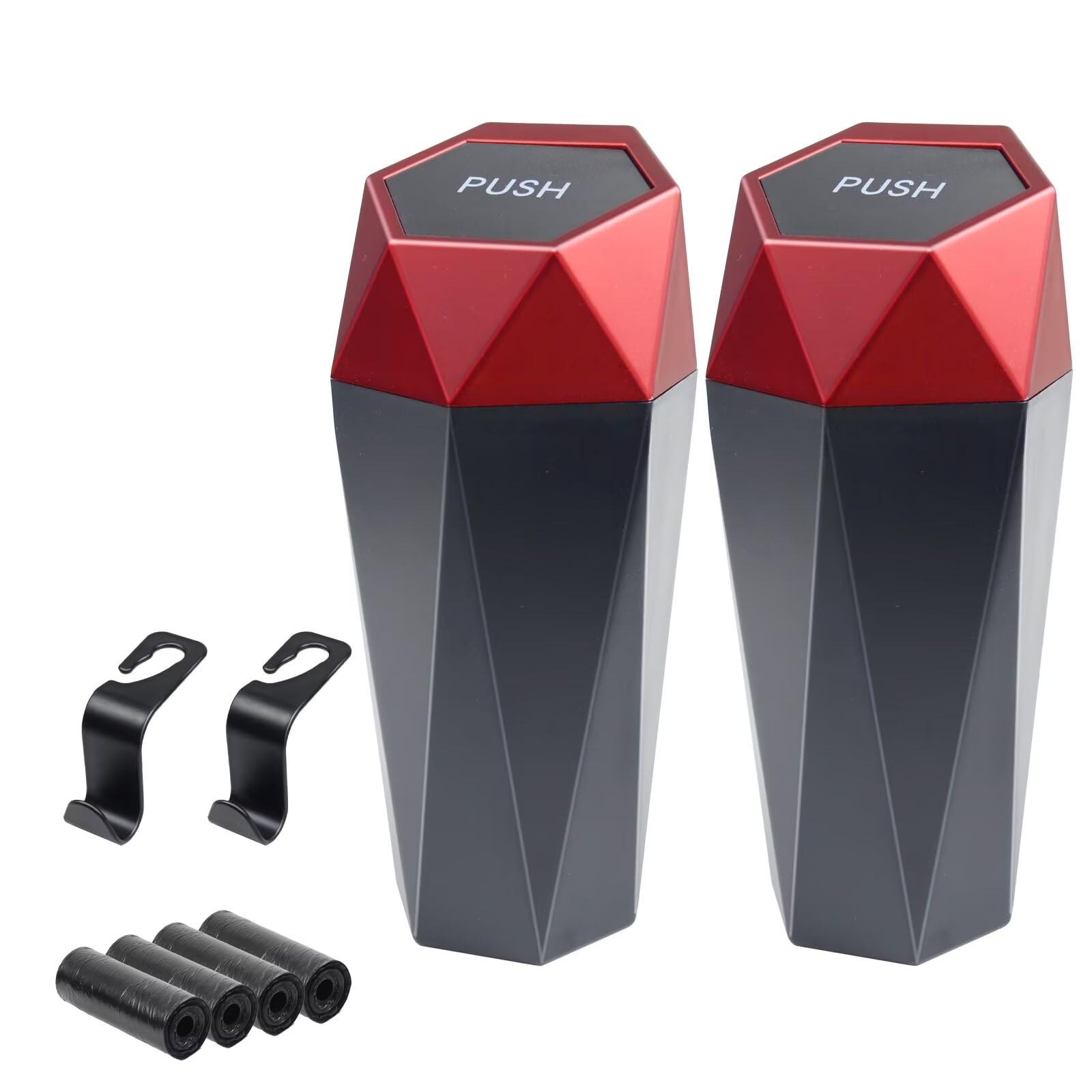 Car Trash Can with Lid, Garbage Bin for Women, Cute Interior Accessories for Seat Cup Holder, Organization Car Must Haves Essentials Mini Trash Can with Garbage Bag