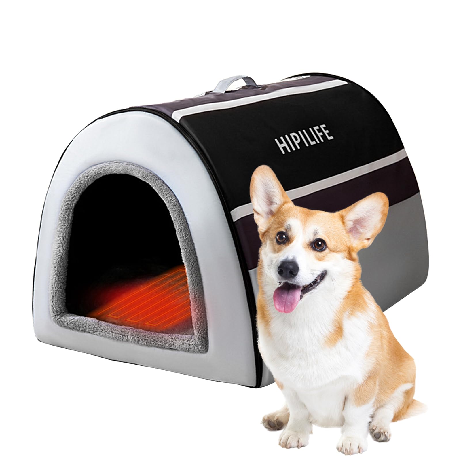 Caseta grande extraíble para perros - Caseta portátil desmontable para perros medianos Gatos de peluche cálidos y acogedores Iglú Cama para perros con tacto esponjoso