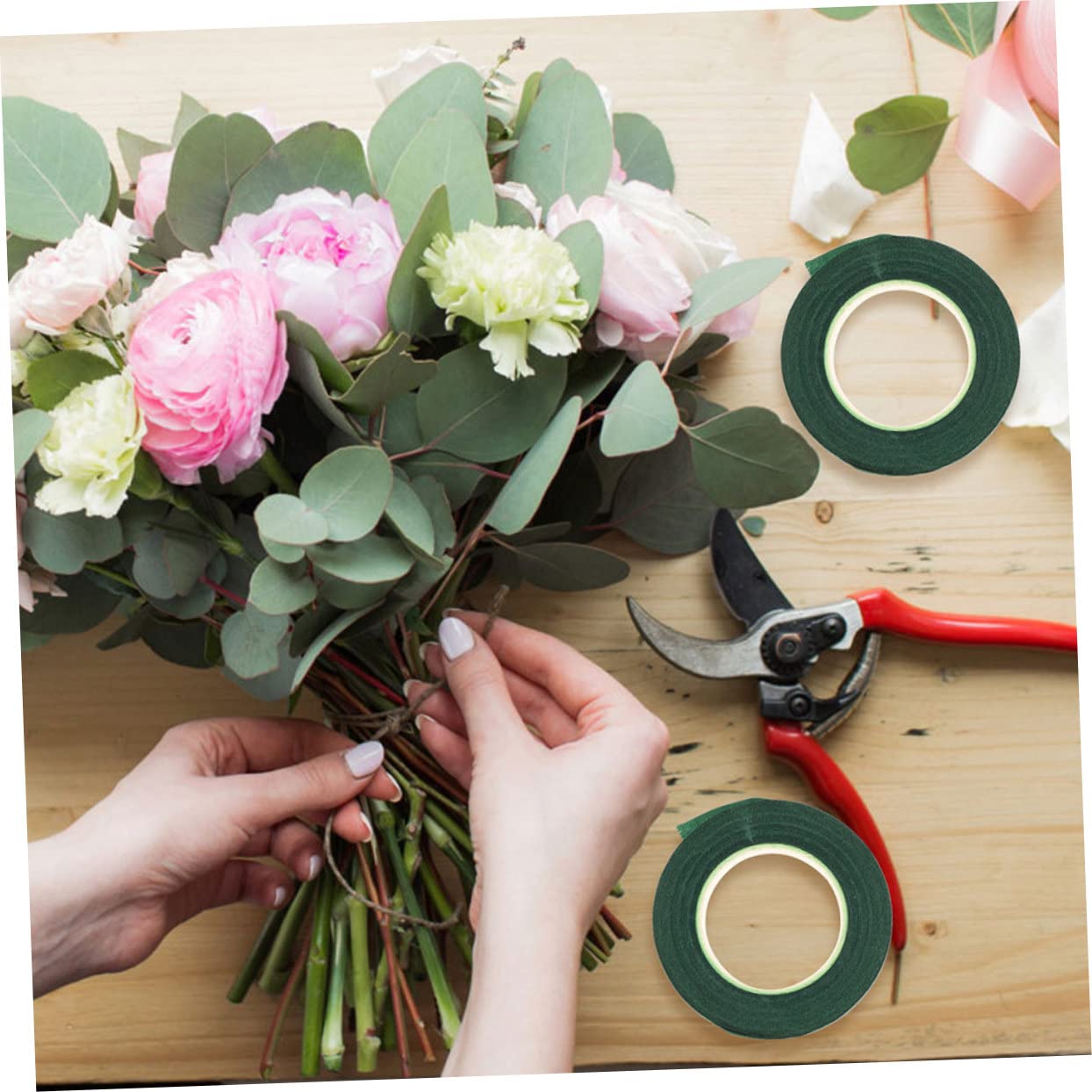 Nastro Elastico Per Fiori - 2 Rotoli, 26mm X 27.5m, Verde, Per Fioristi E Decorazioni - Foto 10