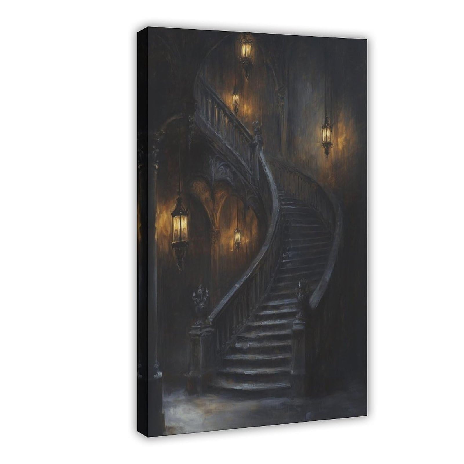 HOHHMY Spiral Staircase Lantern Poster Canvas Poster for Office Decor Gift