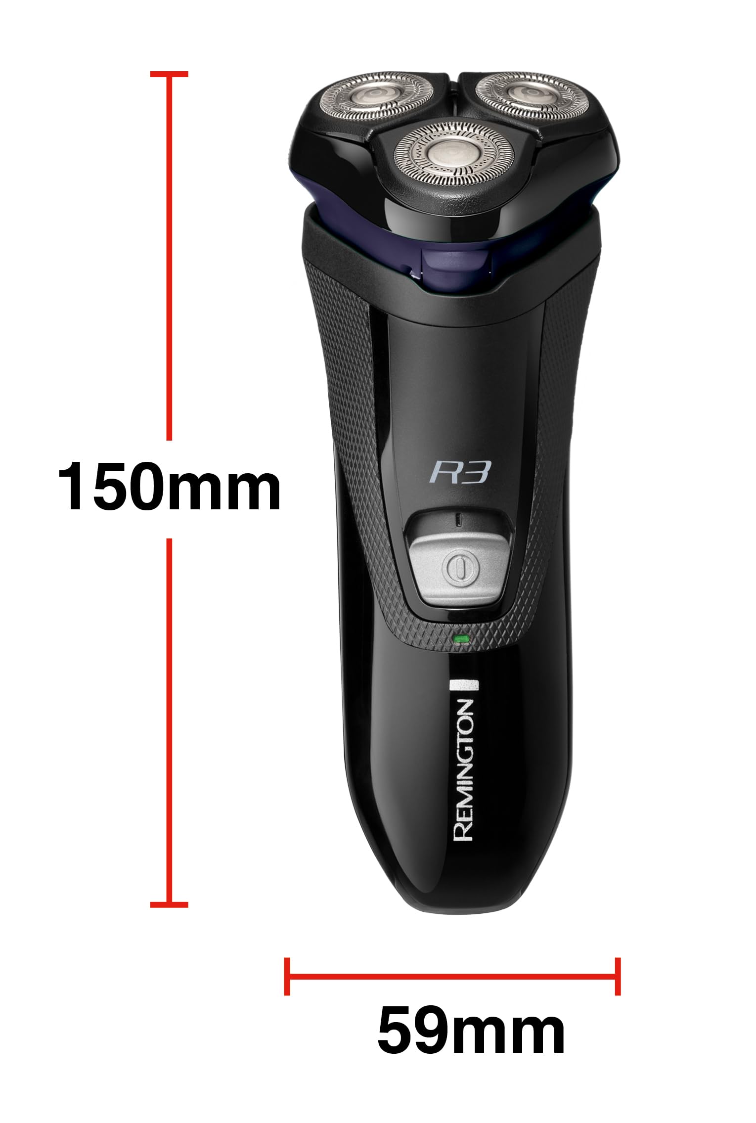 Remington Rasoir Électrique [Rasage à Sec] R3 (Utilisation sur Secteur, Têtes Rotatives 360°, Tondeuse Précision Rétractable Comforttrim + Guide Coupe de Barbe de 3 Jours, Ergonomique) Tondeuse R3002