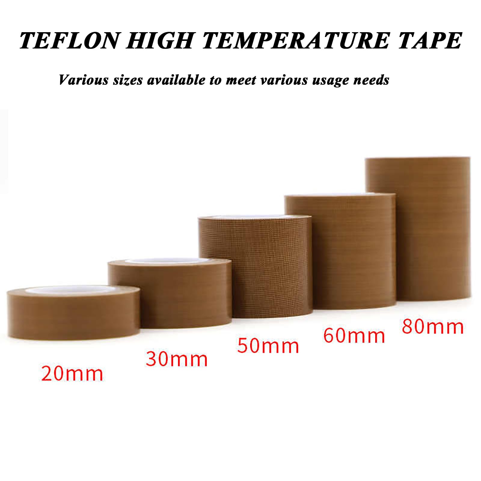 Cinta de teflón de 0,18 mm de grosor y 10-200 mm de ancho, rollo de 10 m, resistente al calor, for aplicaciones eléctricas, industriales y de bricolaje.(150mm)