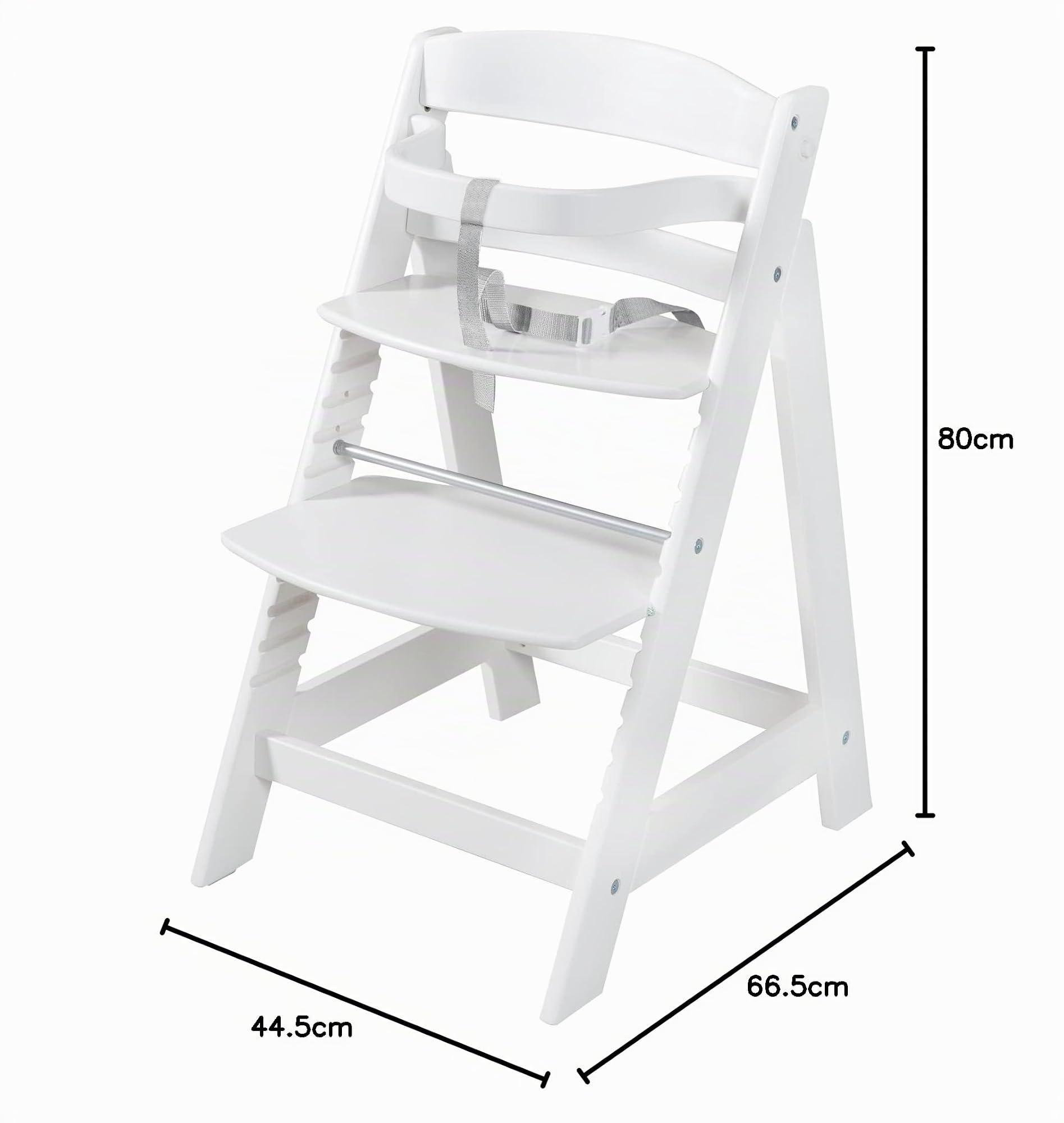 roba Seggiolone Evolutivo Born Up 2in1, Sdraietta roba Style Verde Ghiaccio Reclinabile, Fodera Impermeabile, Altezza Regolabile, Robusto e Resistente, Ergonomico, fino ai 70 kg, Legno Laccato Bianco