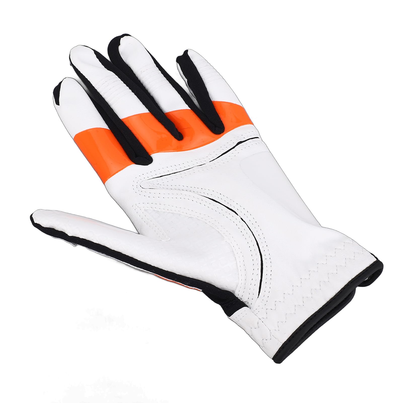POENVFPO Guanto da Golf con Presa, Design in Silicone Antiscivolo per il Controllo dello Swing con Area in Silicone Arancione, Migliora i Colpi di Chip e Riduce Al Minimo i Ganci,