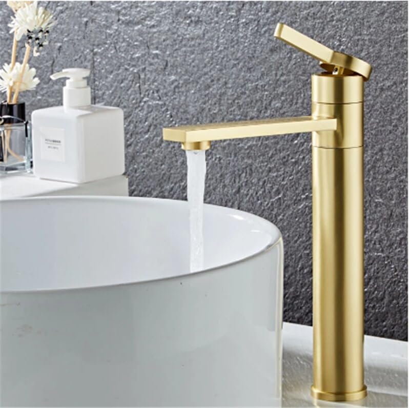 Mitigeur de bassin de salle de bain en laiton anti calcaire noir or