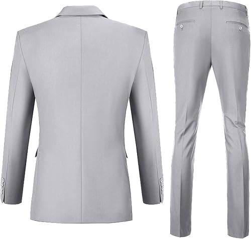 Miniatura 3 de Traje de hombre de 2 piezas para novio, esmoquin para padrinos de boda, blazer de graduación, trajes ajustados, con dos botones, chaqueta de boda,