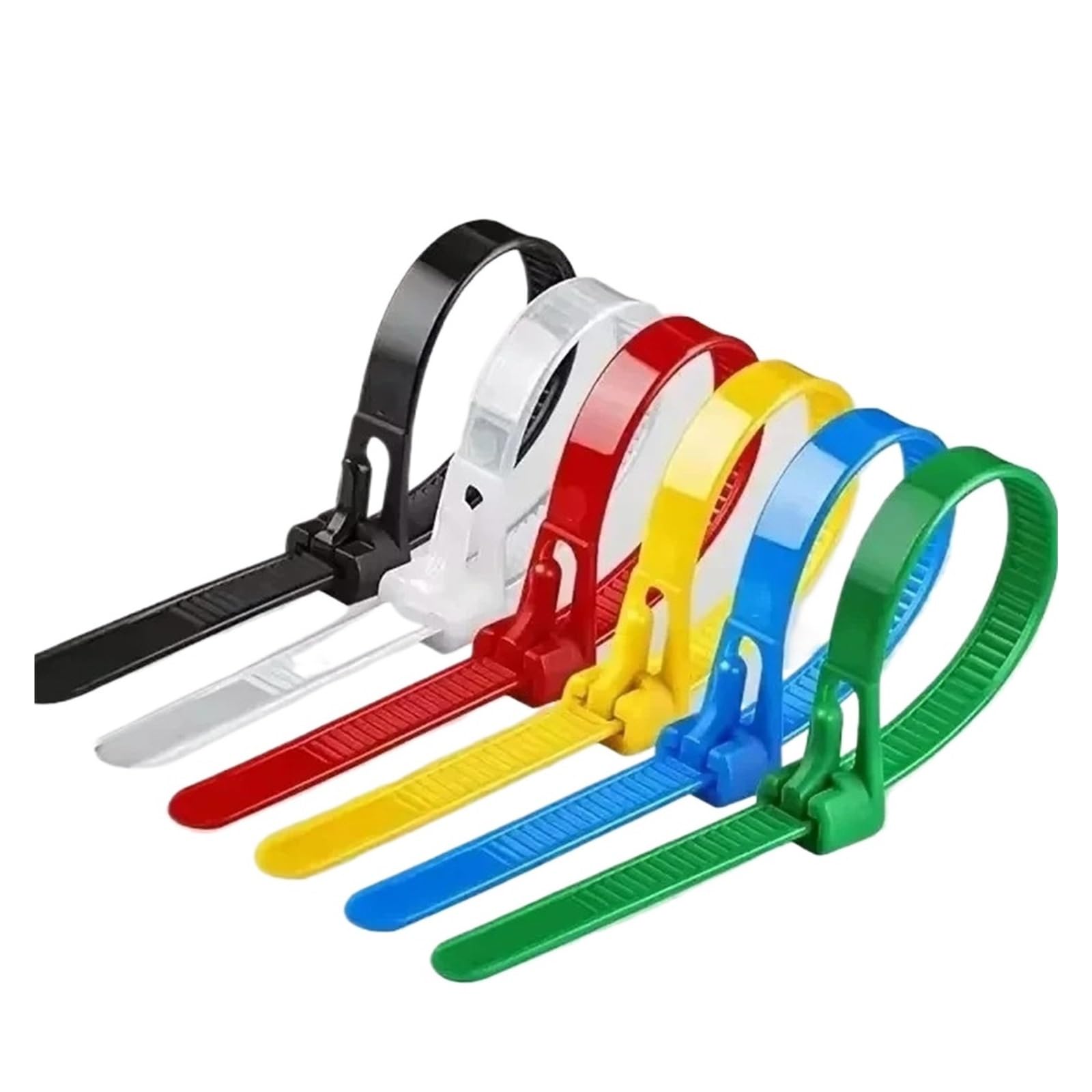 Fascette stringicavo regolabile con fibbia 5/1000 pezzi in nylon riciclabile pratico, riutilizzabile, rimovibile in colori misti (nero, 1000 pezzi)