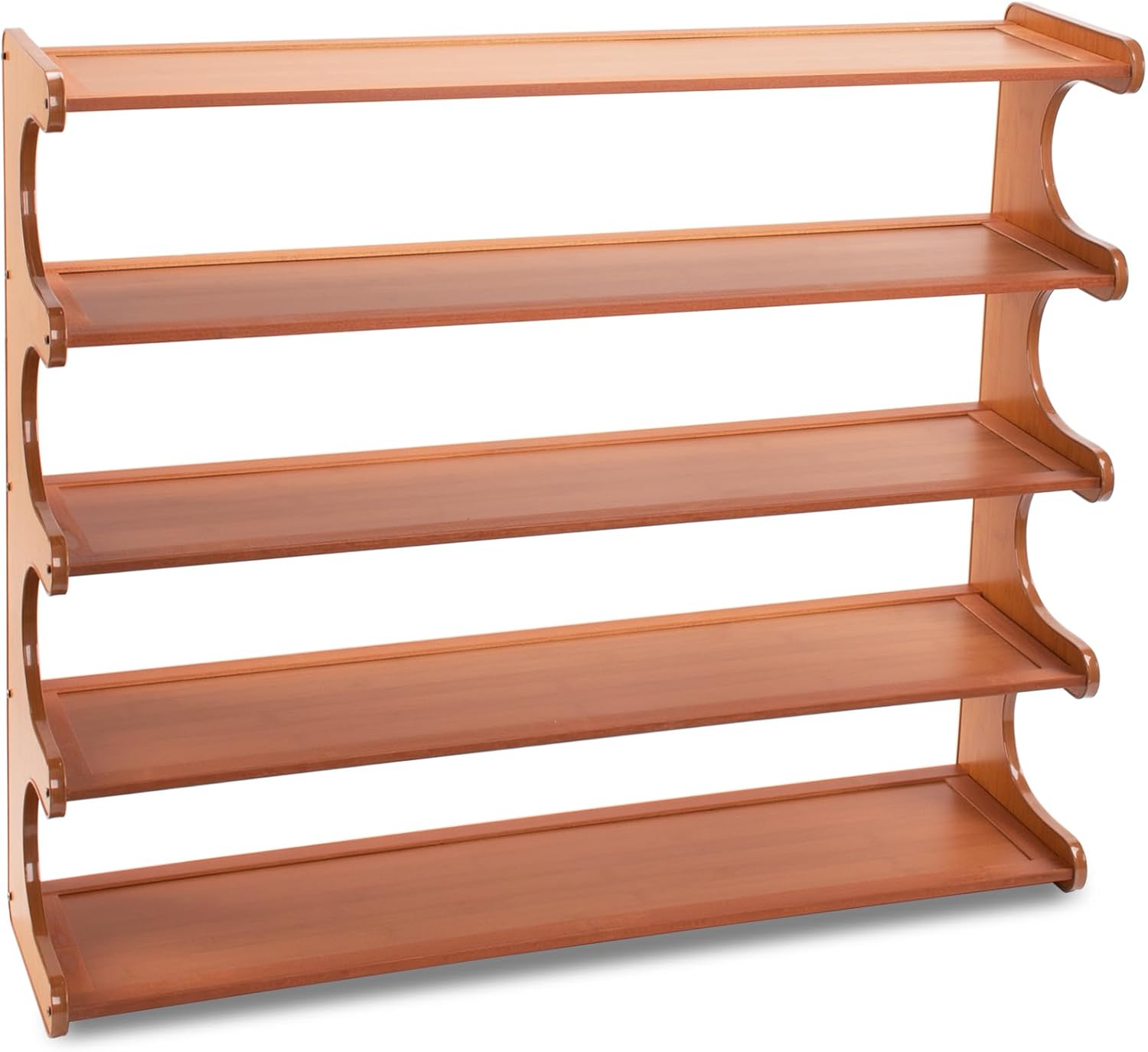 Shoe Rack,5 Tier Shoe Organizer Storage Shelf,Bamboo Narrow Shoe Closet,Small Space Shoe Rack,for Entryway Closet 30.7×7.48×25.98inch