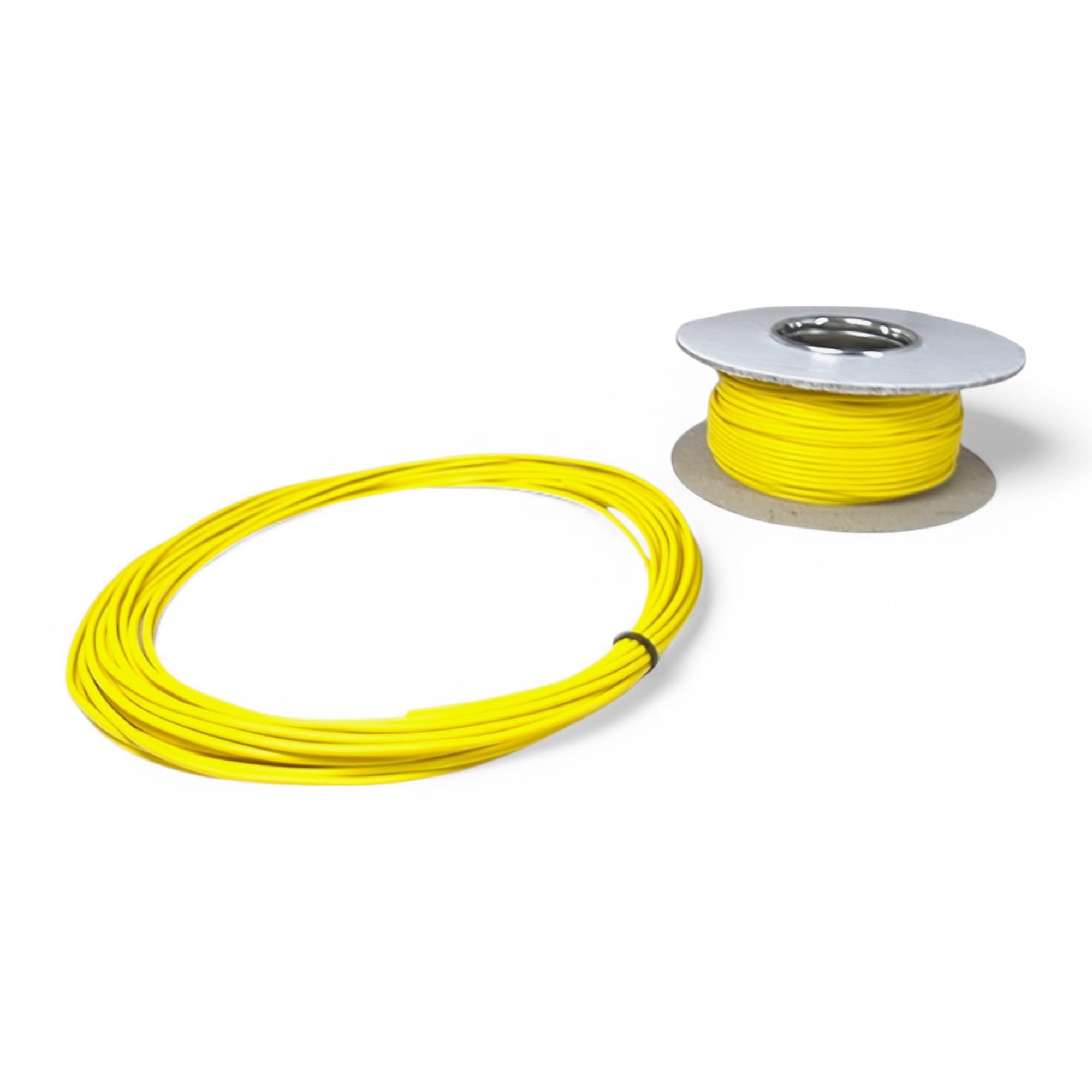 16.5 Amp 1mm² Single Core Cable 12v 24v Thin Wall Stranded Copper Wire (Yellow - 50 Metre Reel)