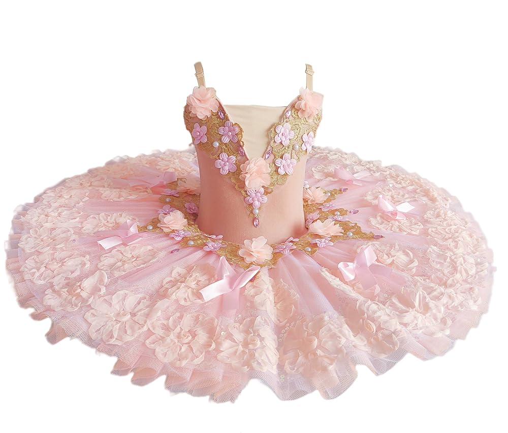 tutù di Danza Classica Professionale per Bambini, Modello Lago dei cigni, Costume da Balletto per Bambine, gonne da Ballerina.