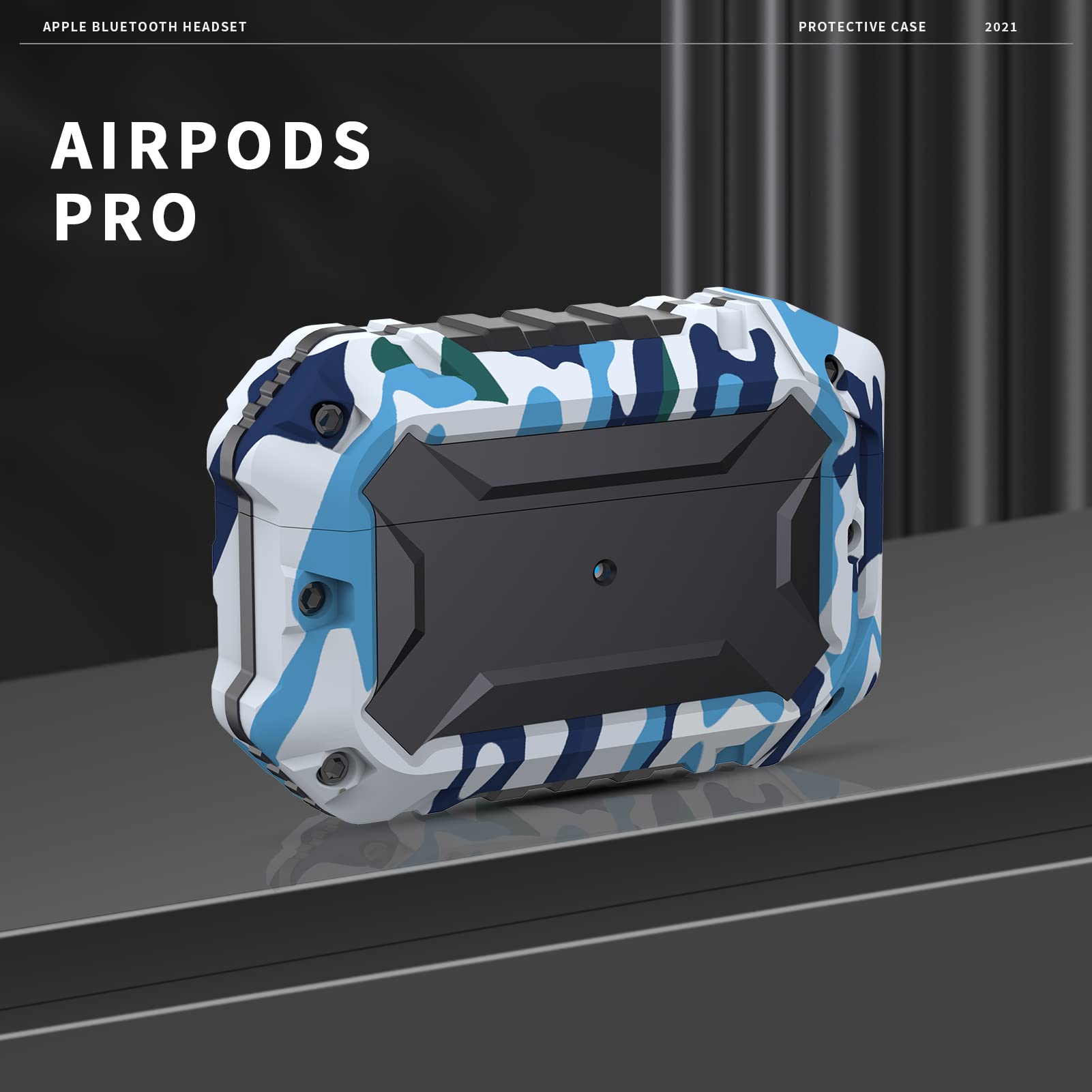Armor Case For AirPods Pro - Military Protection TPU Cover With Carabiner Keychain