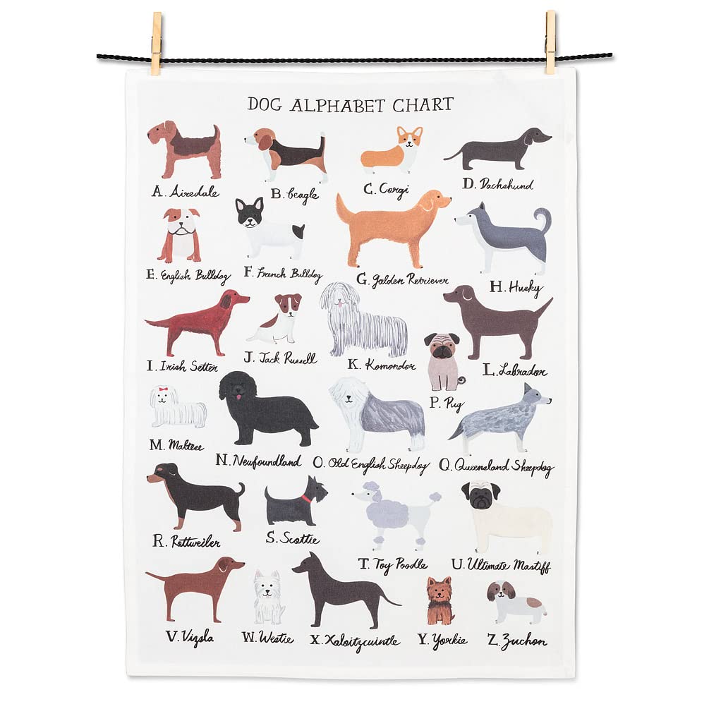 Torchon Alphabet Chien Abbott Collection Home cadeau idéal pour cuisine
