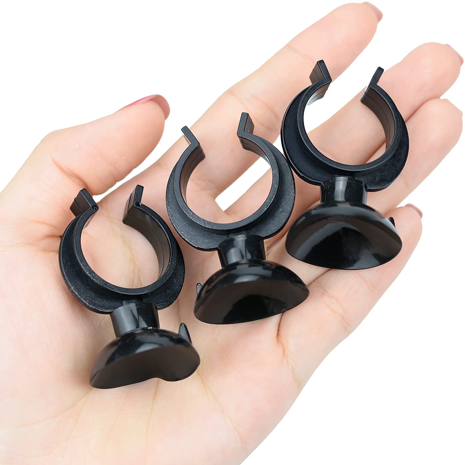 HongBoom 25 Stks Aquarium Zuignappen Zuignappen Zwarte Clips met Super Zuig voor Luchtlijn Buis Slang Pomp Vis Tank Luchtlijn Pomp Buis Holde 23 x 30mm