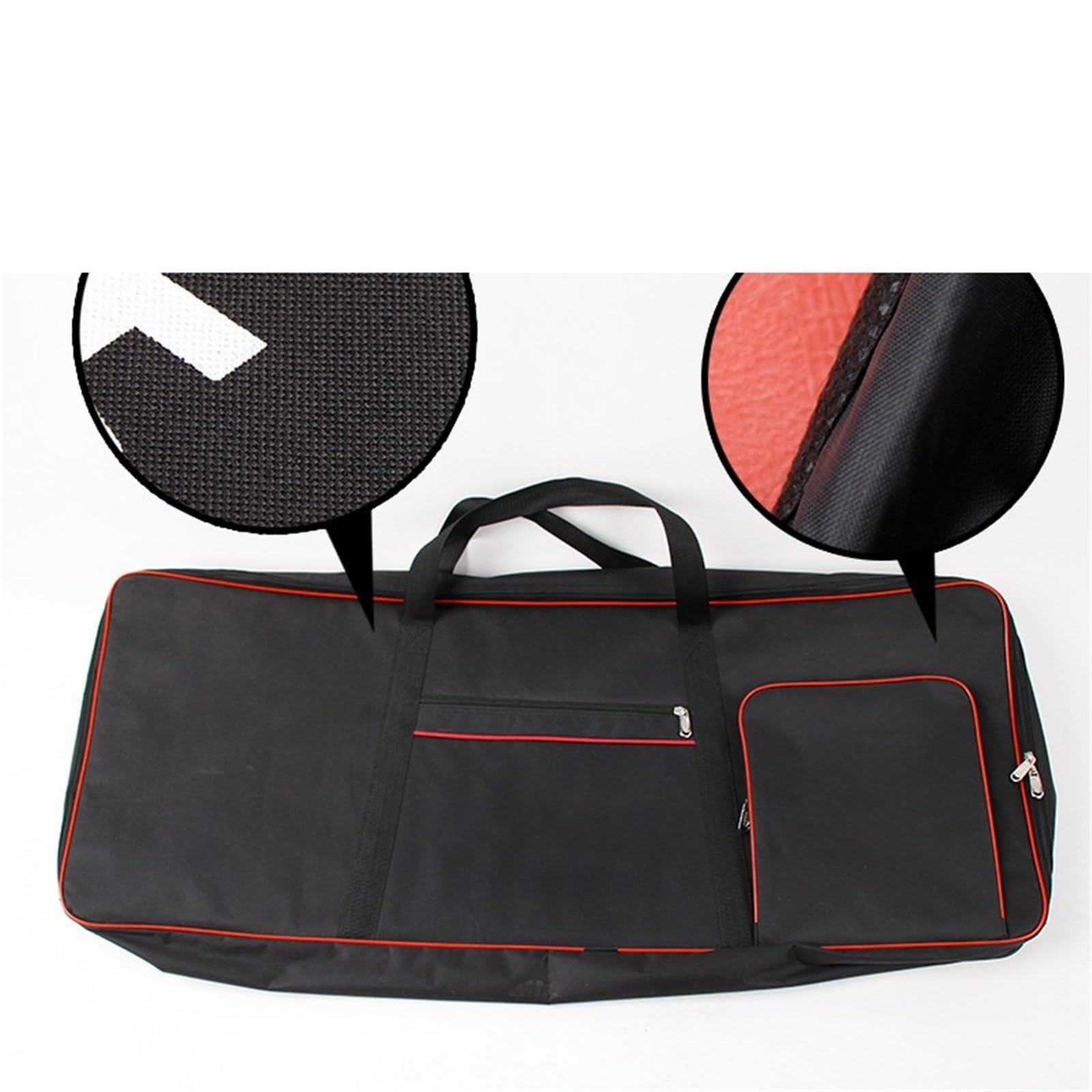 Bolsa para Teclado De Piano Funda for Teclado de 61 Teclas, Teclado portátil, Tela Oxford Impermeable for Piano con Funda Acolchada de algodón de 10 mm para Piano(Pink)