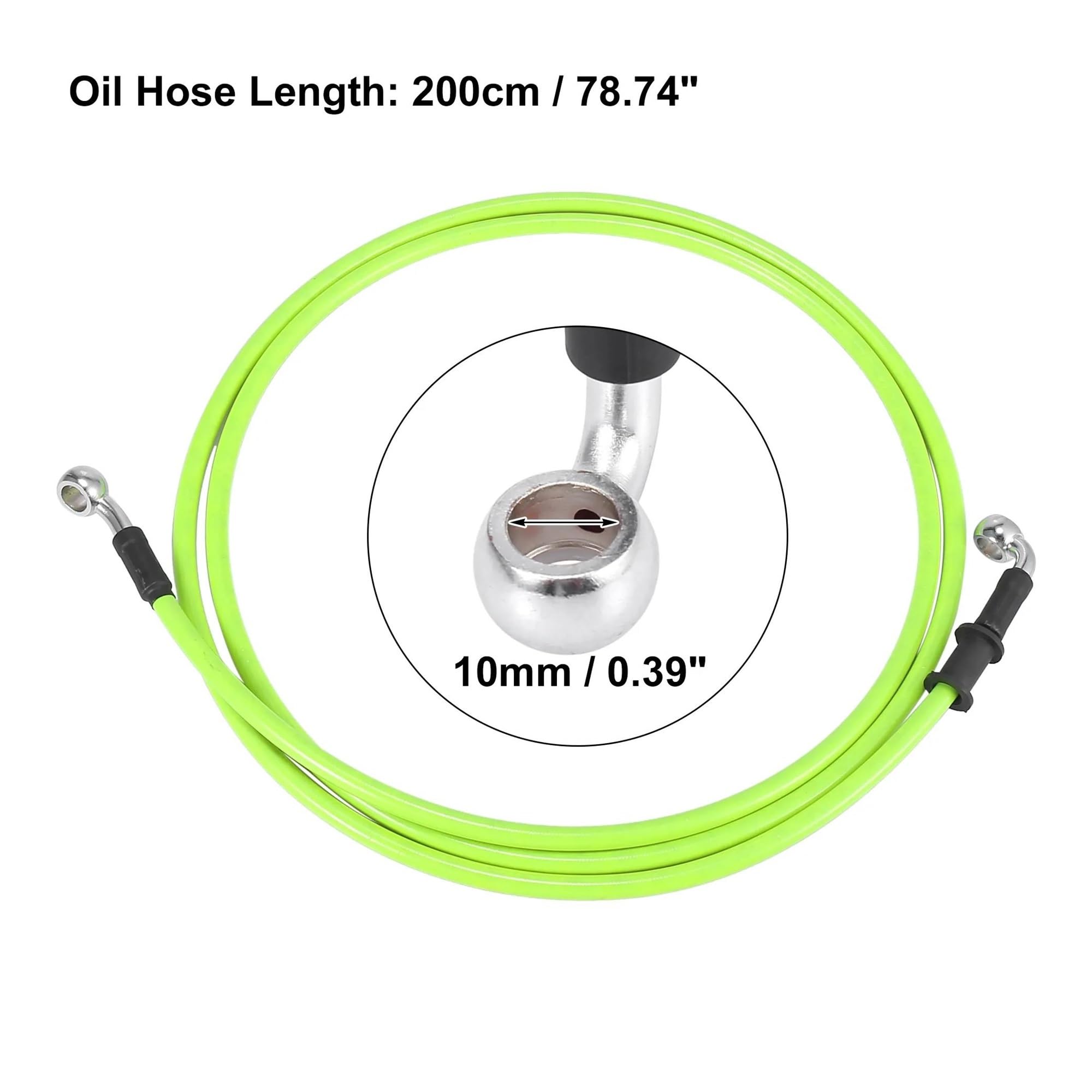 DAVBIR Moto Tubo Freno Tubo Flessibile Intrecciato in Acciaio Inossidabile Rinforzato Idraulico Verde Universale da 40 Cm Tubo Flessibile per Olio Frizione Freno Moto(2000mm)