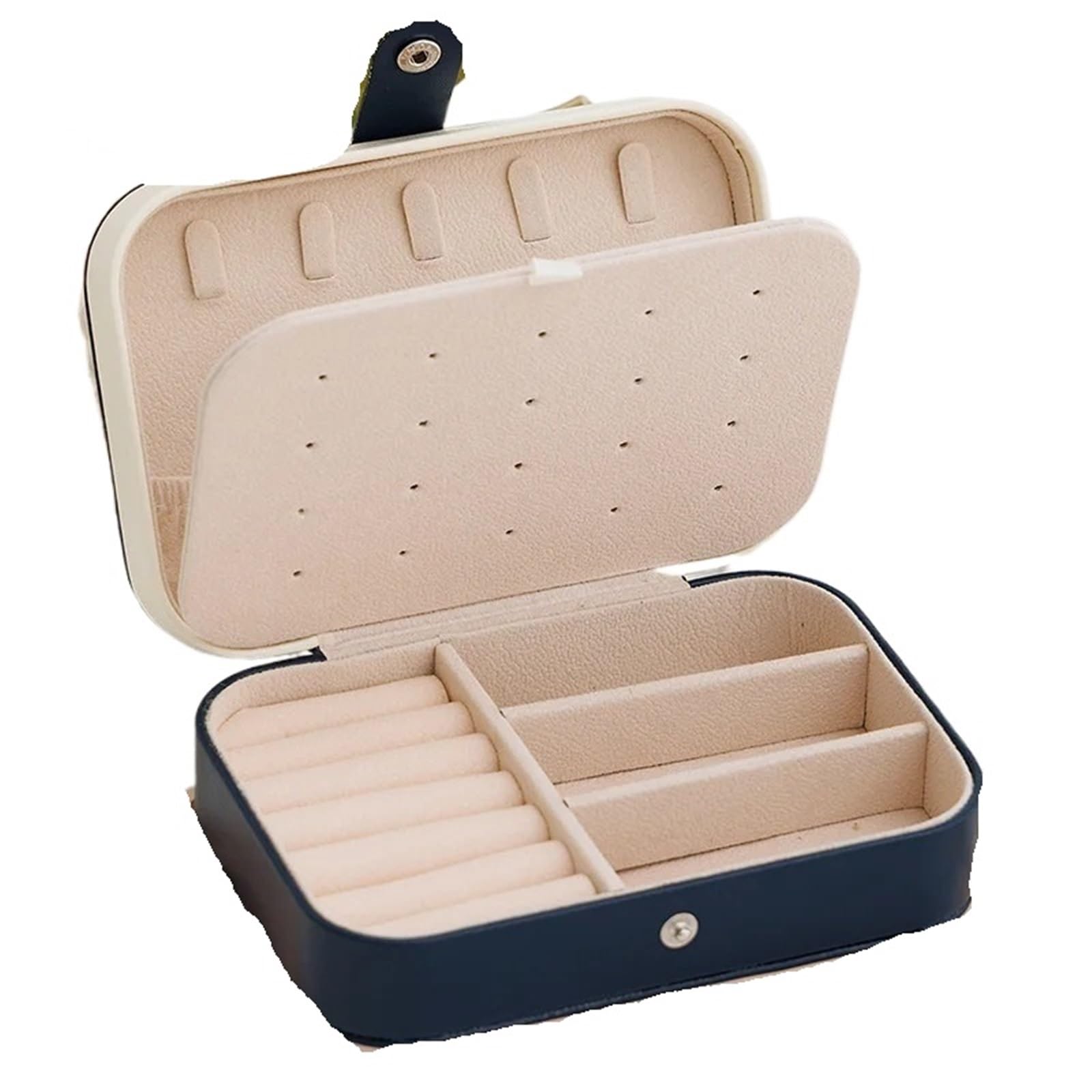 YUSUZH Portable Jewelry Storage Box Travel Organizer Case Leather Earrings Necklace Ring Display for Rings, Earrings