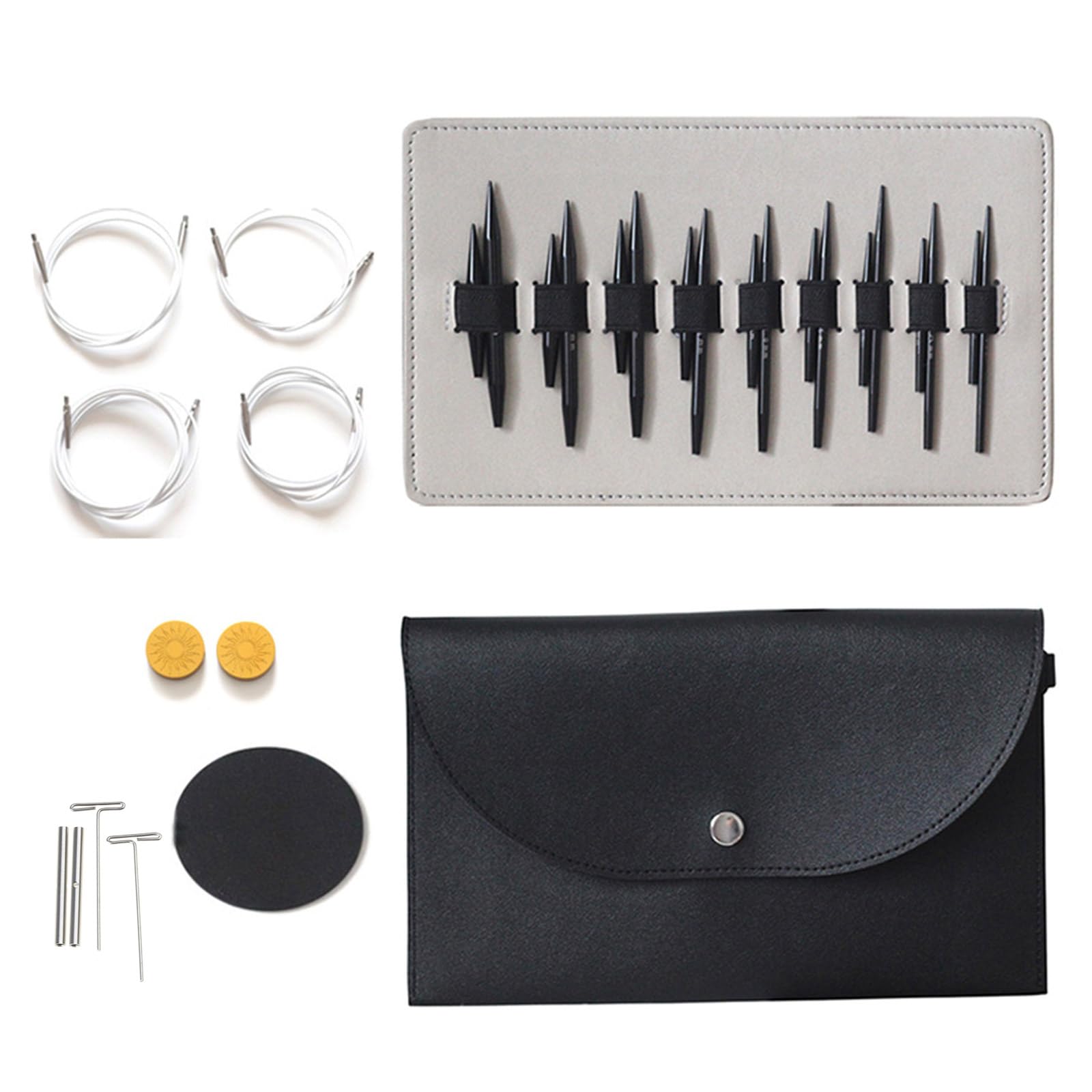 Interchangeable Circular Needle Set with Case & Accessories 3.0mm-6.0mm Aluminum Circular Knitting Needle Knitting Tool