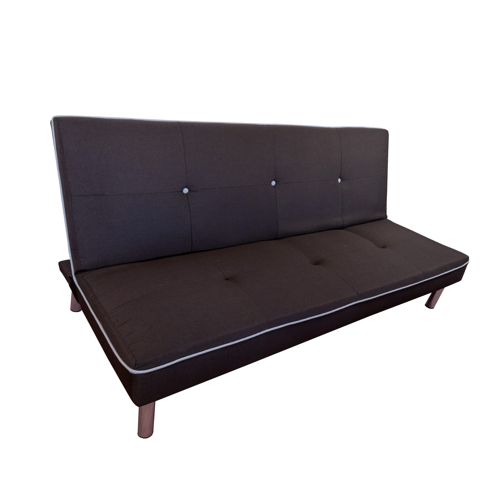MUEBLIX.COM | Sofa Cama Salduero 3 Plazas | Sillón Cama | Cama Sofa | Sofa Cama Apertura Click Clack | Tapizado en Tela | Sofa de Diseño | Color Marrón