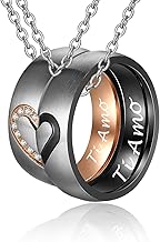 Valentine Gifts Couples Necklace - Anniversary Gift Ideas for Him - Boyfriend Gift, Stainless Steel