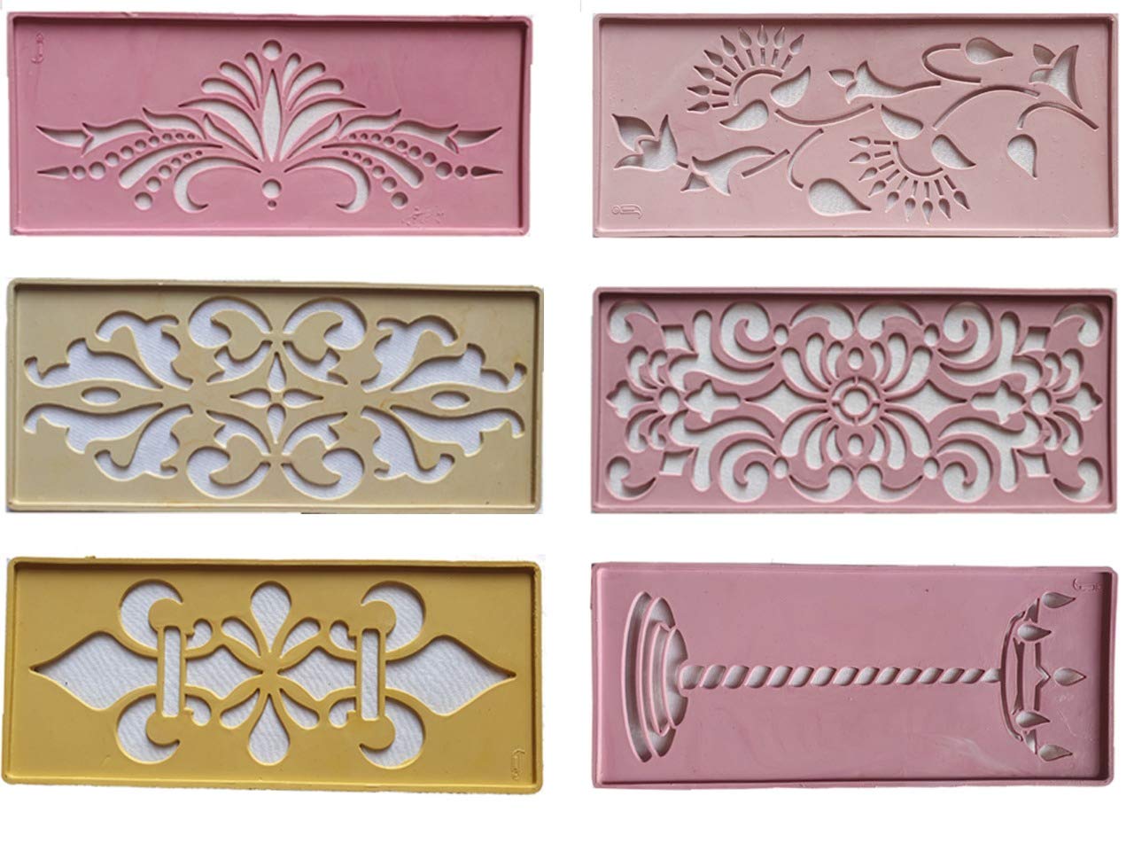 Generic Rangoli Plastic Stencils for Floor Decoration (3x7 inches in