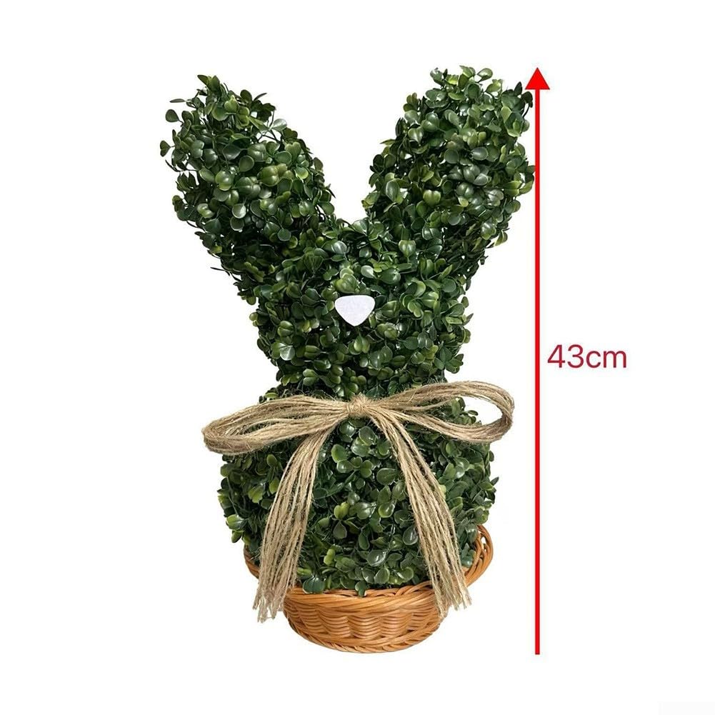 Topiaria Coniglio Artificiale 43cm Finto Bosso per verde per decorazione Pasquale per Interni Esterni Portico