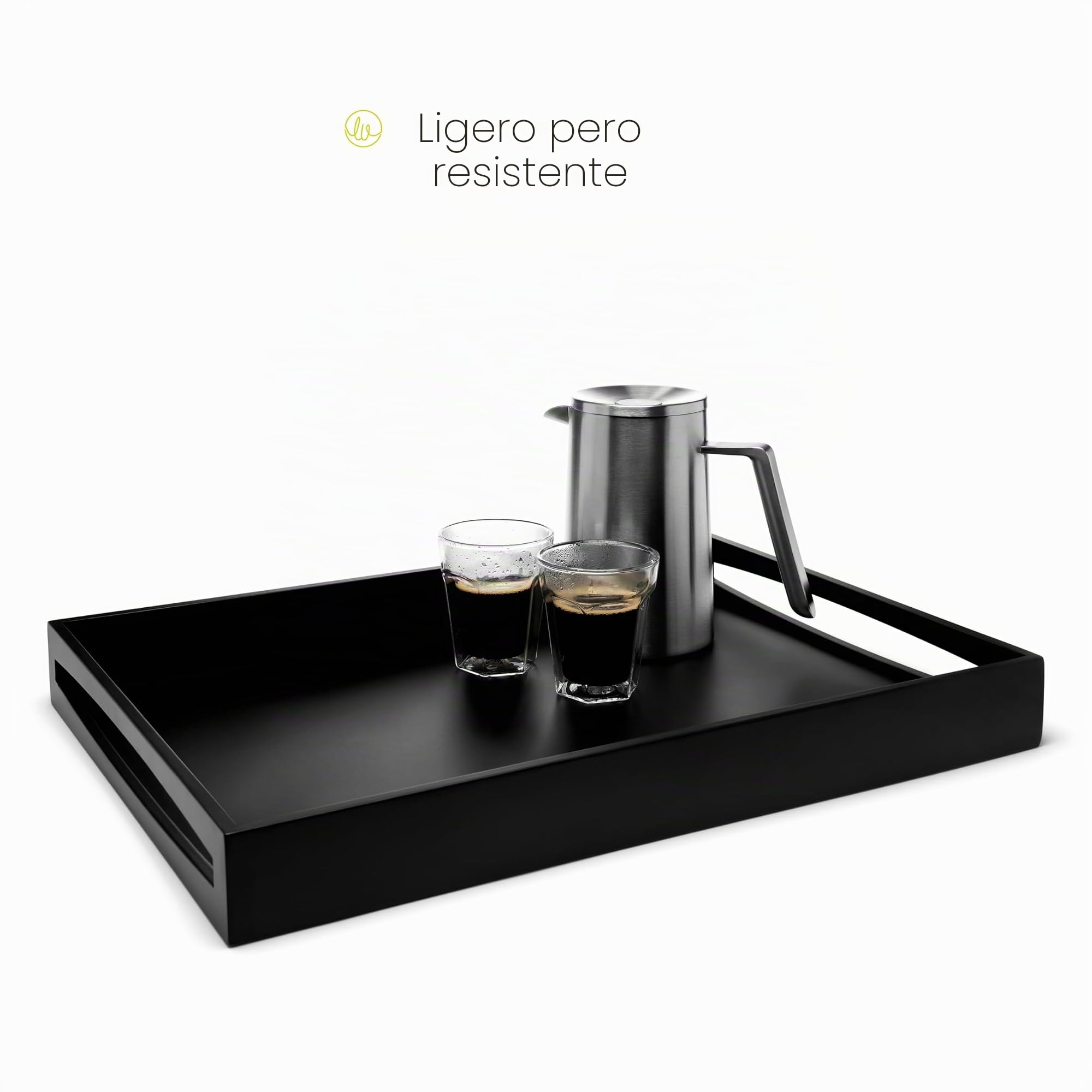 Leopold Vienna - Bandeja Rectangular 47,5x35x6cm MDF Negro