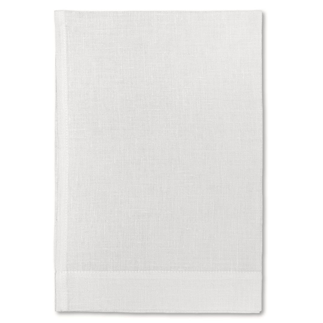 Cuore di lino - Asciugamano leggero per Viso in puro lino 100% Made in Italy Moderno Bianco Ottico (60x100cm)