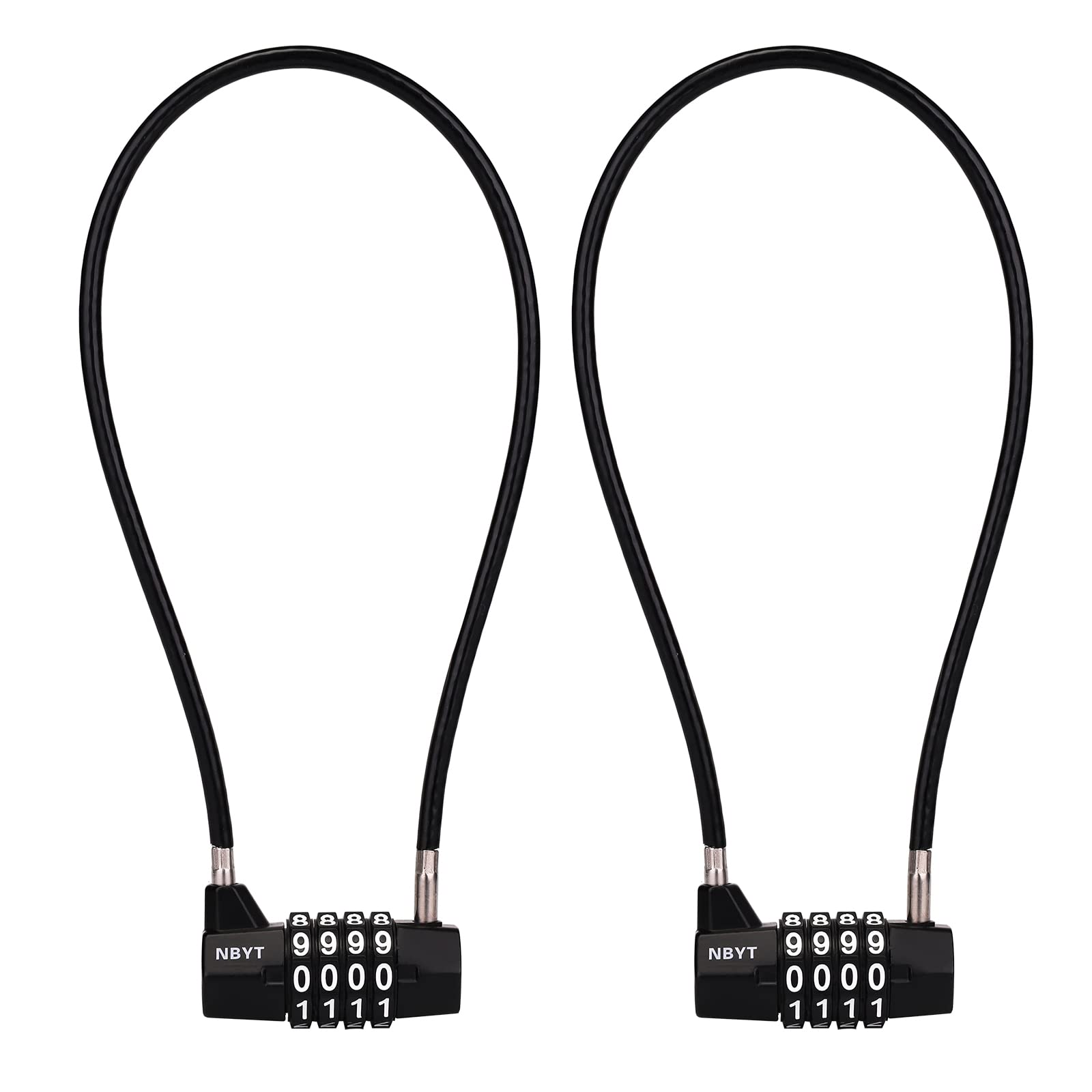 NBYT Stahlkabelseil Zahlenschloss Vorhängeschloss, Durchmesser 5 mm, Länge 39 cm, für Schließfächer, Aktenschränke, Kleiderschränke, kleine Zäune, Kühlschranktüren, kleine Schuppen, Haustiertüren