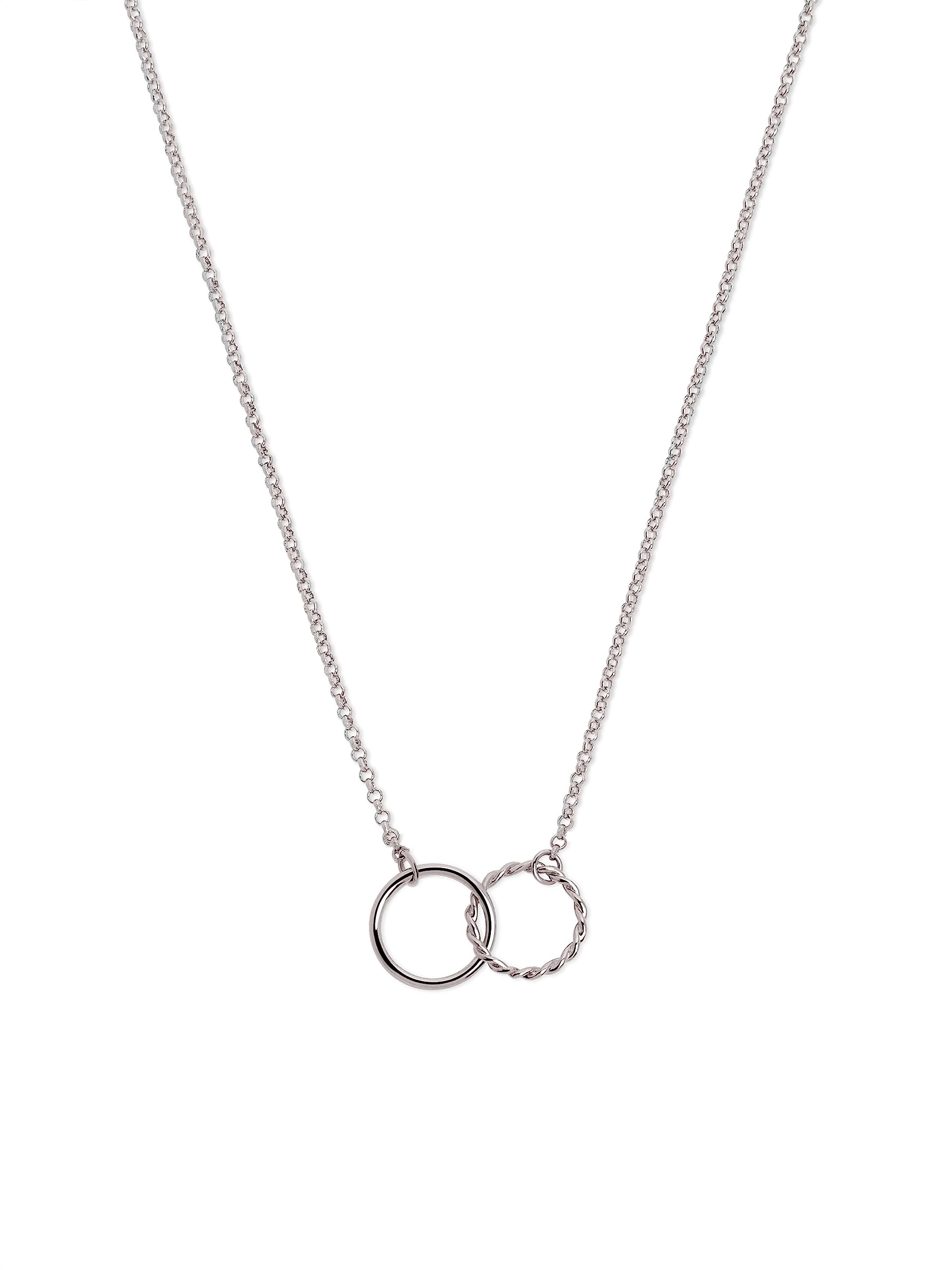 SINGULARU Collana Circles Twist – Pendente Cerchi In Ottone Placcato Oro 18Kt, Regolabile