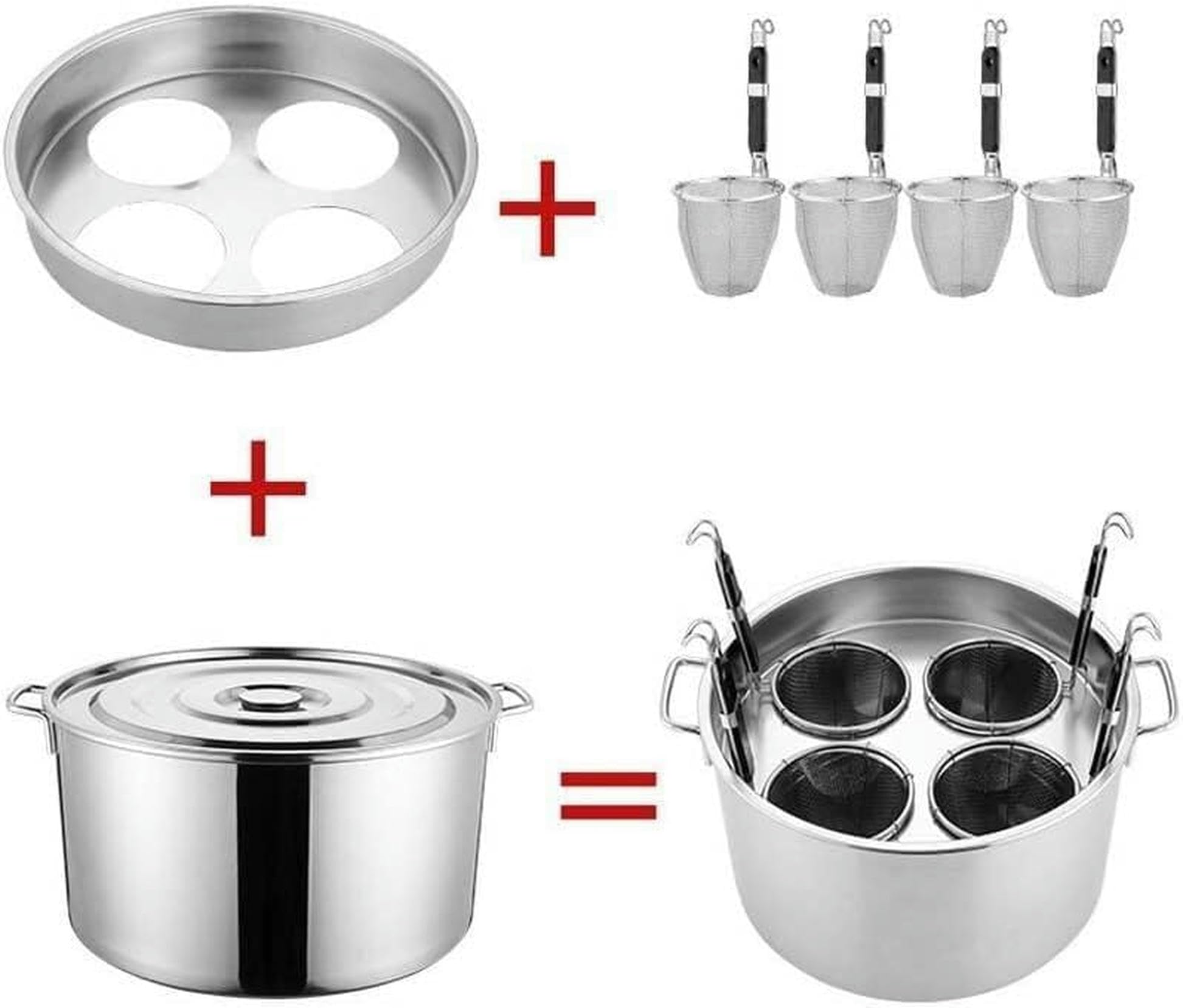 Zestaw naczyń do gotowania spaghetti ze stali nierdzewnej użytku komercyjnego. Naczynia(4holes)