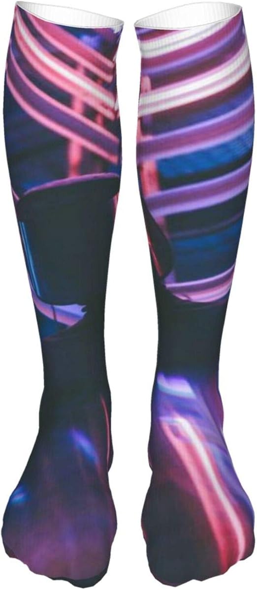 Light Neon Crew Socks Breathable Compression Socks Athletic