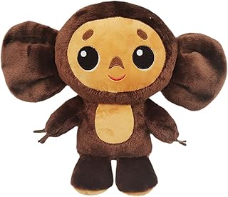 FISAPBXC Cheburashka Monkey Big Ear Plush Doll, Cheburashka Monkey Soft Hug Pillow, Cheburashka Monkey Figure Plush Toy Gift for Kids Girls Boys Friends Birthday Party-25 cm
