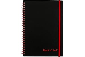 Black n' Red Notebook, Sturdy Hardcover 3 Pack, 8-1/4 x 5-7/8, 70...
