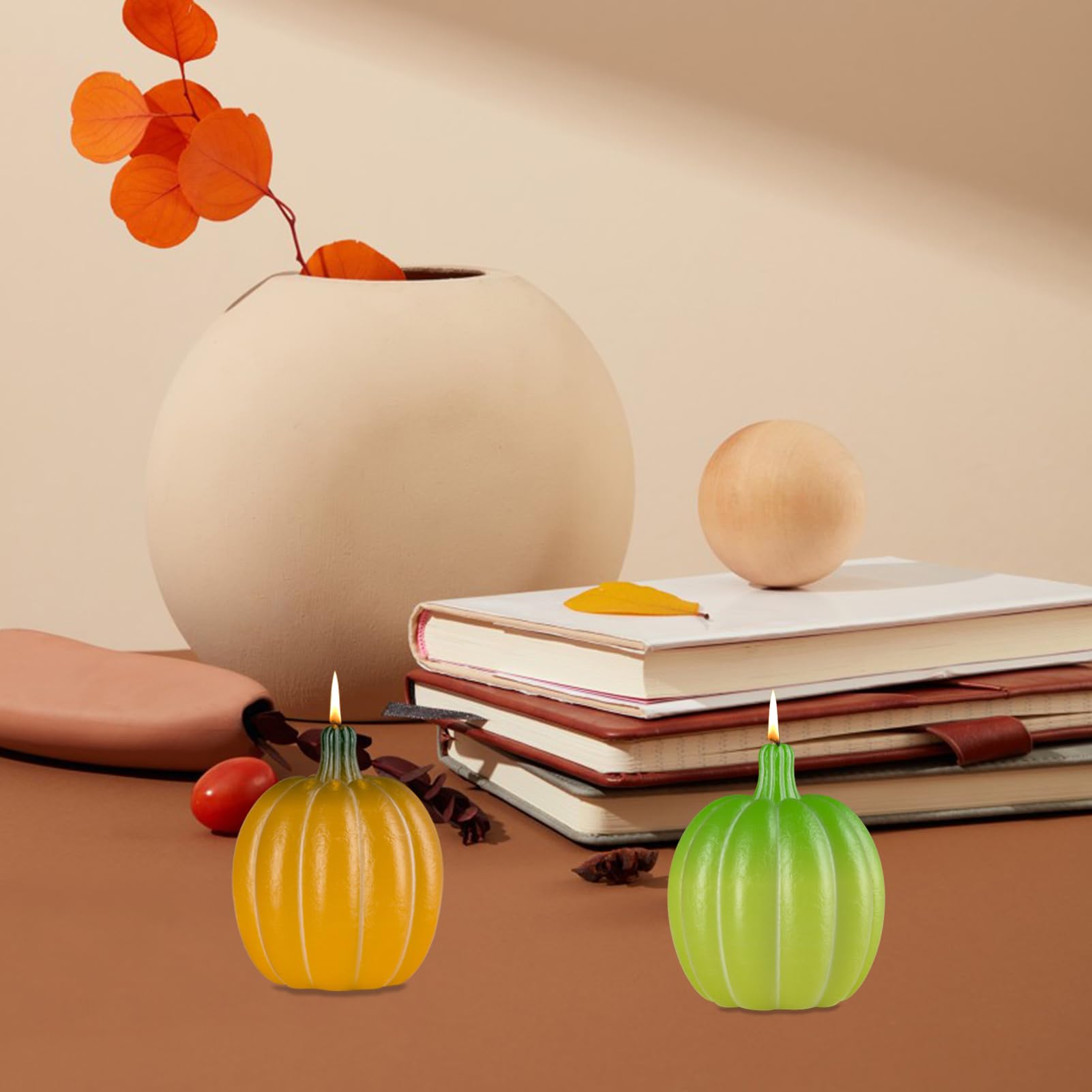 NYZQIW 5 Kürbis Silikonformen - 3D Herbst Formen Für Harz & Kerzen