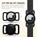 LIRAMARK Protective Silicone Case Cover for Air Tag, Pet/Dog/Cat Collar Holder & Backpack, Cover Case Keychain Compatible with Airtag, Anti-Scratch Protective Skin Cover - Black gallery image