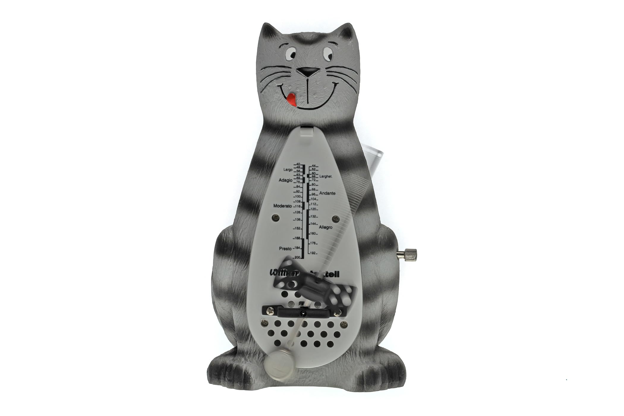 Wittner Metronom Taktell Tierform Serie 839 - Kunststoffgehäuse - Ohne Glocke - Kater - Mechanisch zum Aufziehen - Keine Batterien erforderlich - Made in Germany