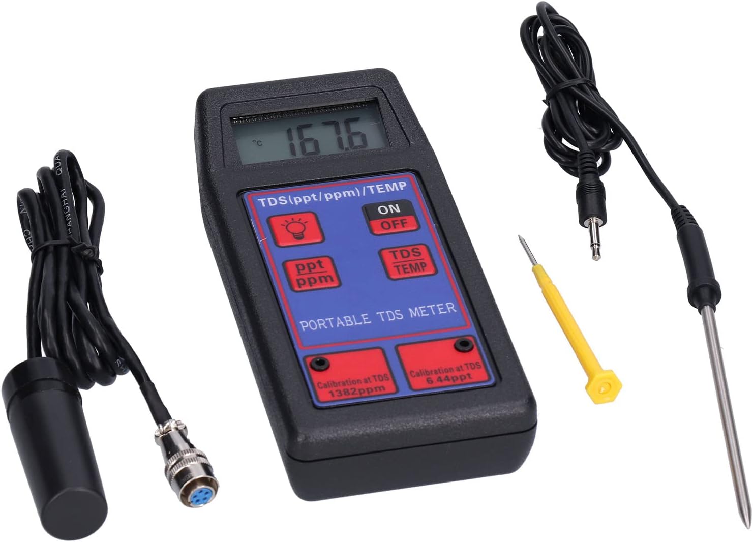 Pilipane TDS Temperature Tester Meter Analyzer 2 in 1 Portable Water Quality Tester for Swimming Pool Aquarium Hydroponics ABS Plastic 16.5x7.5x3cm