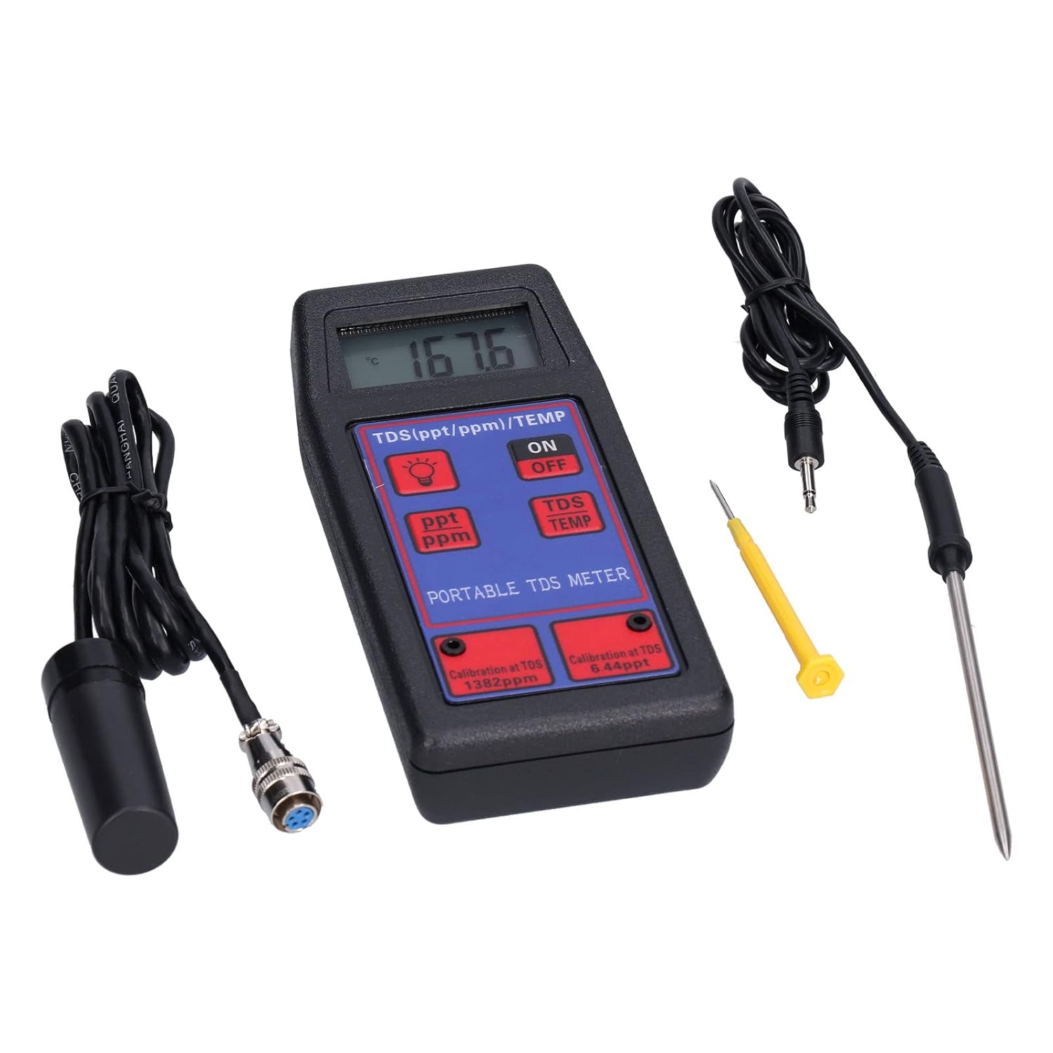TDS Temperature Tester Portable Water Quality Analyzer 2 in 1 Design Fast Accurate Measurement for Swimming Pool Aquarium Hydroponics ABS Material 16.5x7.5x3cm
