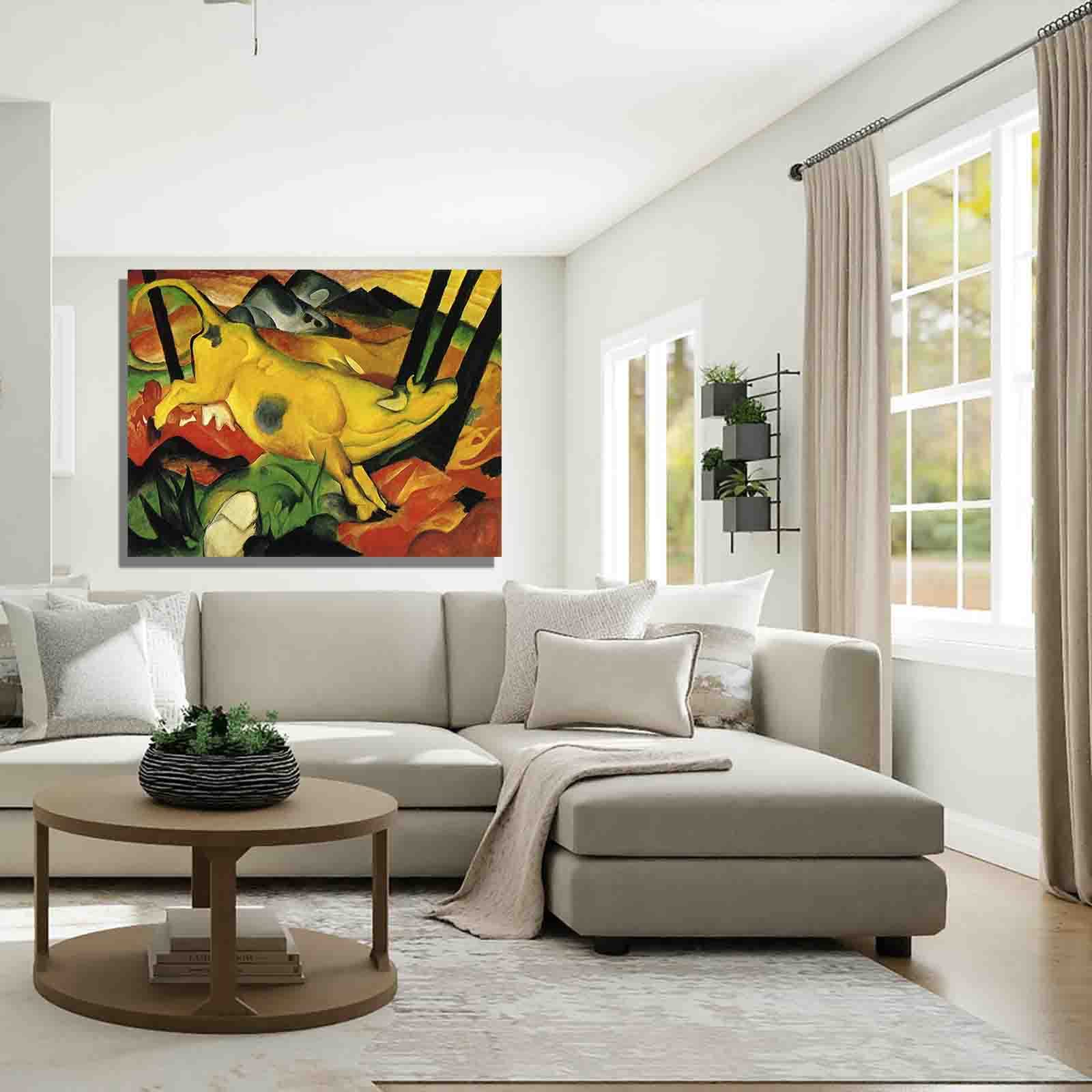 Amazon.co.jp: フランツ・マルクの黄色い牛 表現主義の絵画 油絵 複製