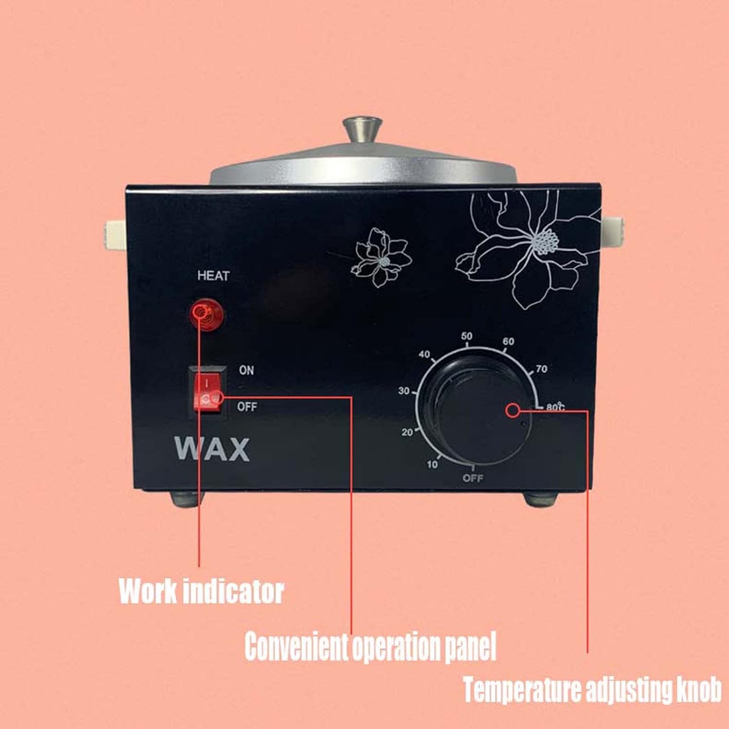 Máquina Eléctrica para Fundir y Templar Chocolate con Cazuela Antiadherente, Control Manual de Temperatura Ajustable 0-80°C, Ideal para Repostería Casera, Postres DIY, Velas y Jabones (220V),White